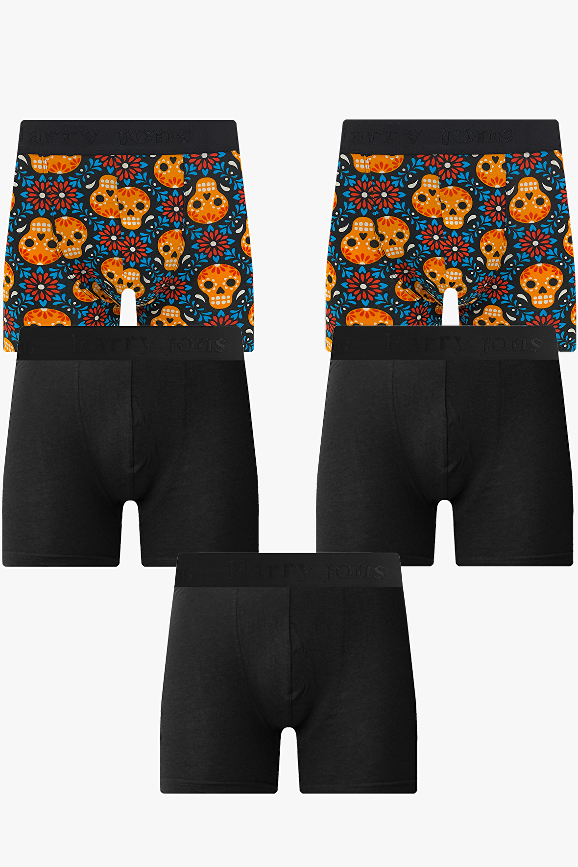 Erkek 5'li Desenli Renkli Pamuklu Premium Paket Boxer 
