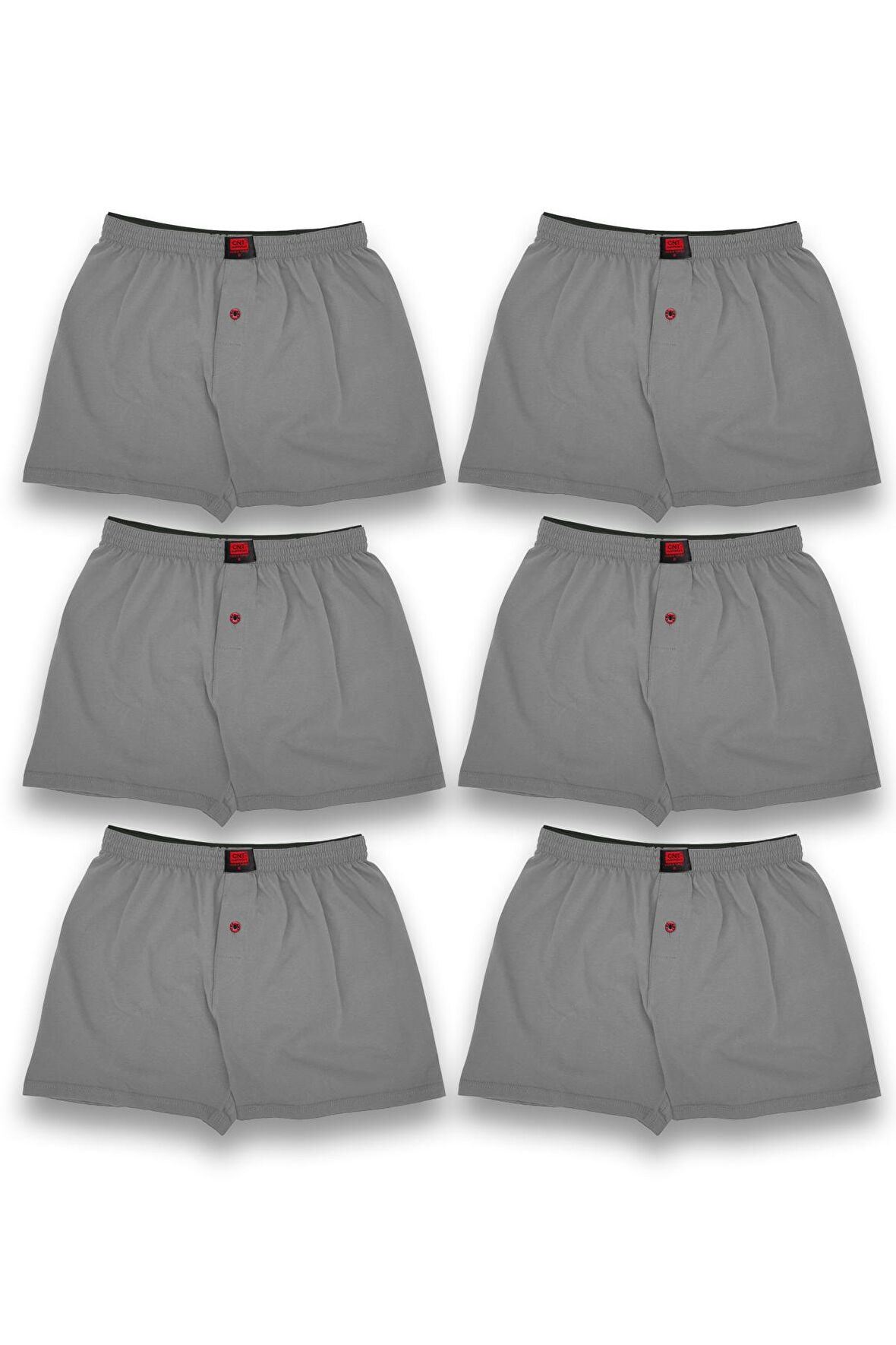 Erkek 6 Adet Penye Düğmeli Boxer Premium Paket