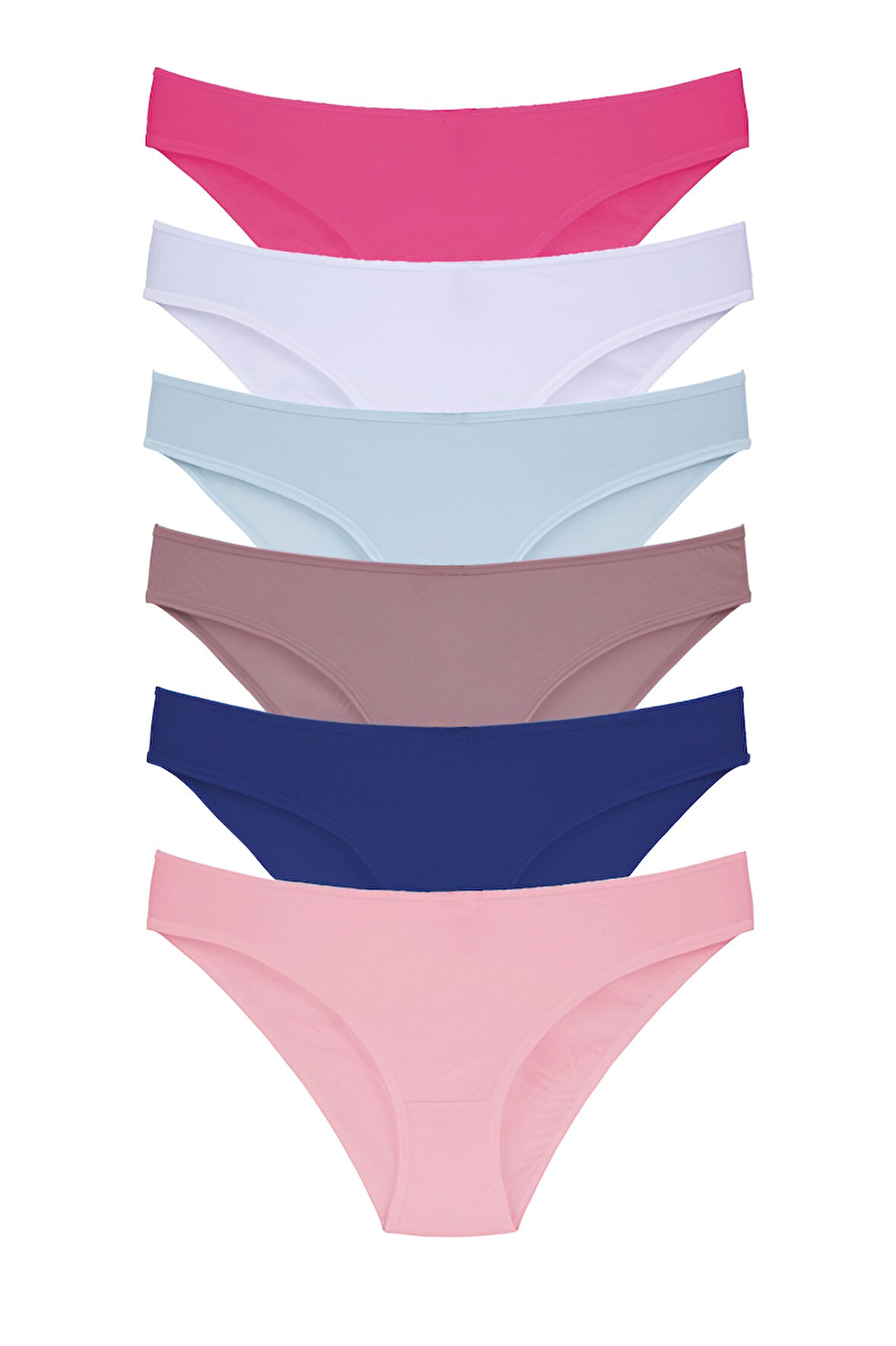 Kadın 6'lı Bikini Külot Karışık Renkli ve Çiçek Desenli  Ambalajında Özel Paket