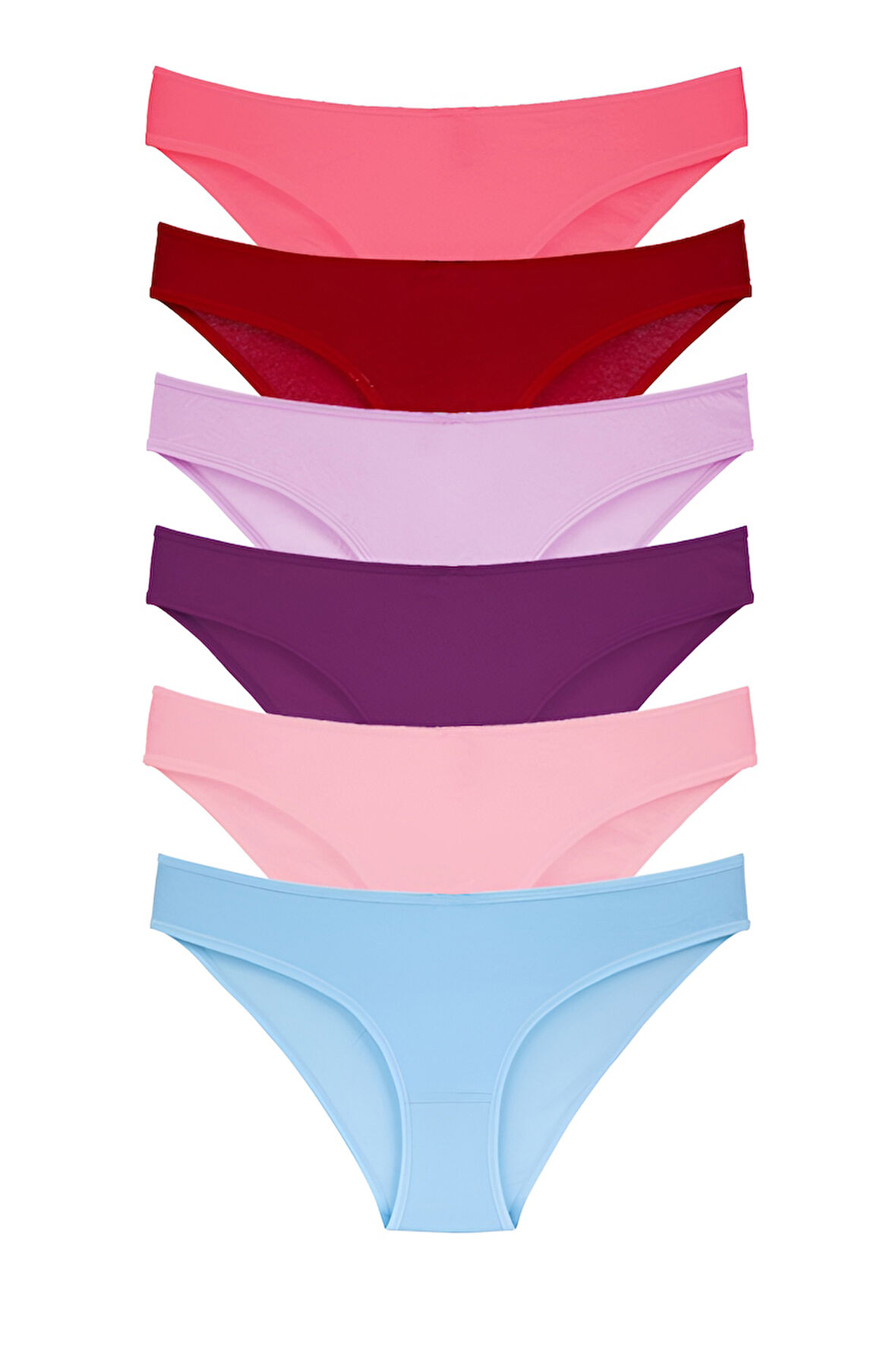 Kadın 6'lı Bikini Külot Karışık Renkli ve Çiçek Desenli  Ambalajında Özel Paket