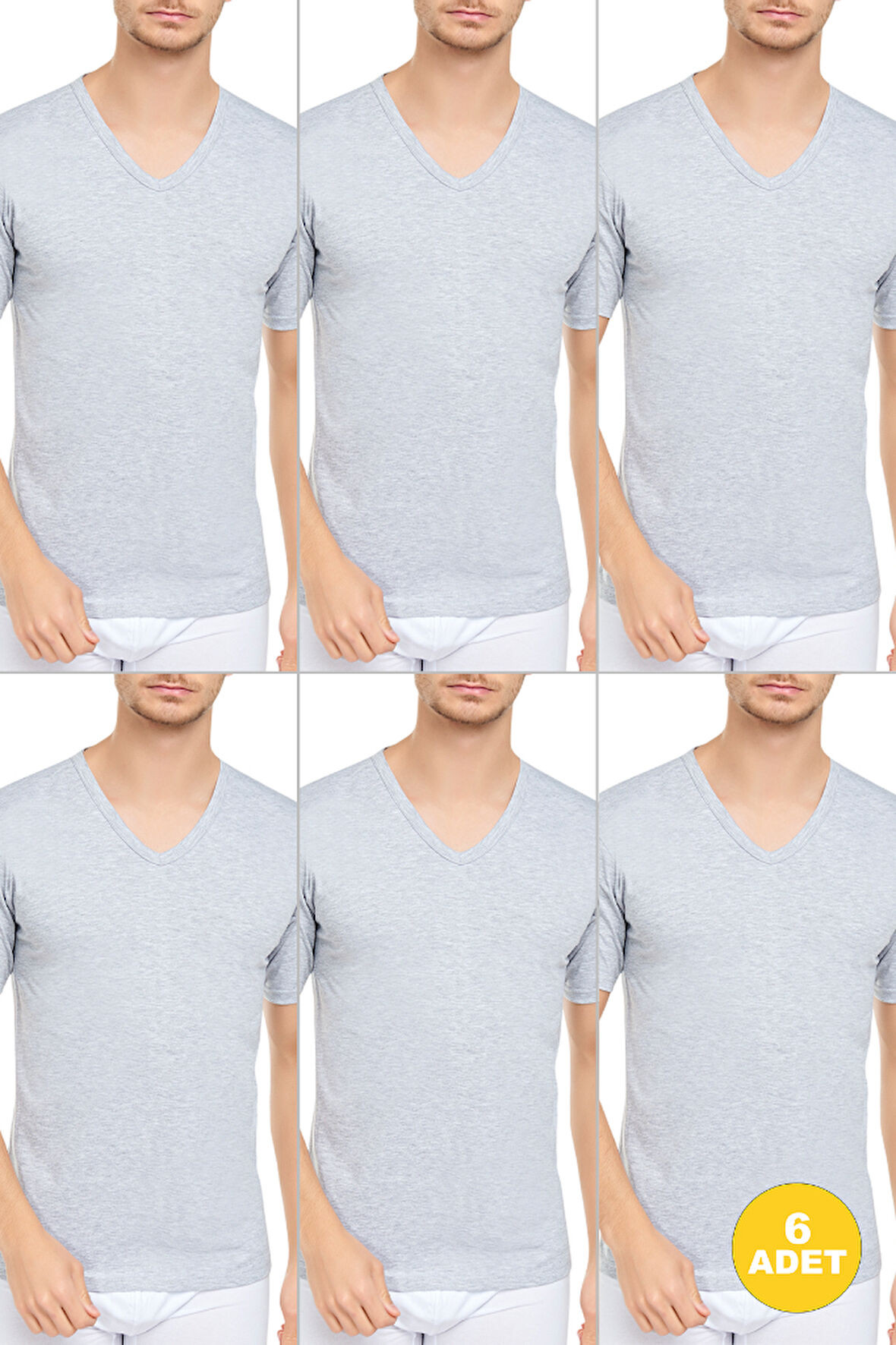 Erkek V Yaka Yarım Kol Fanila 6'lı Paket