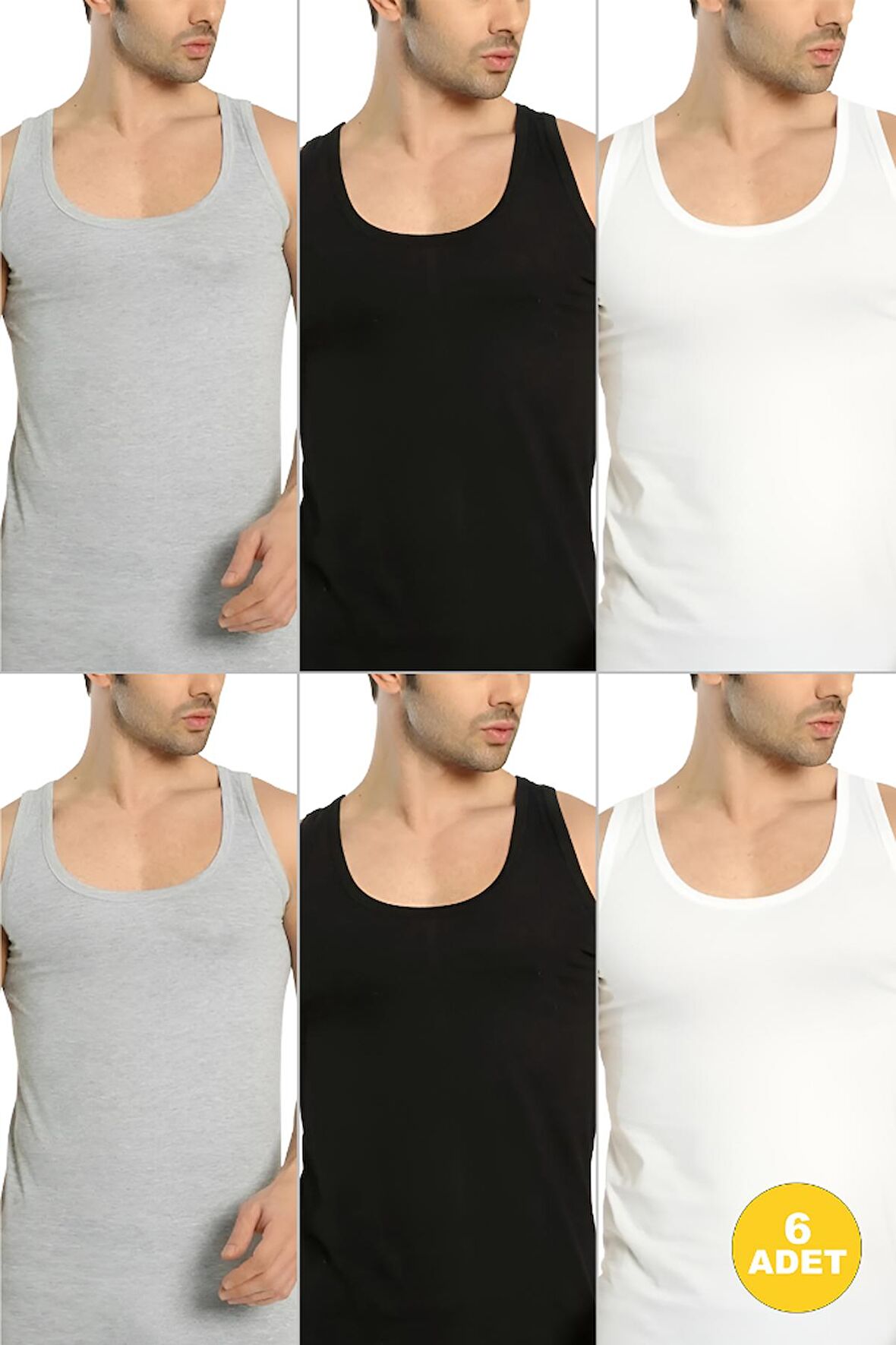 Erkek Basic Pamuklu Premium Klasik Atlet 6'lı Paket
