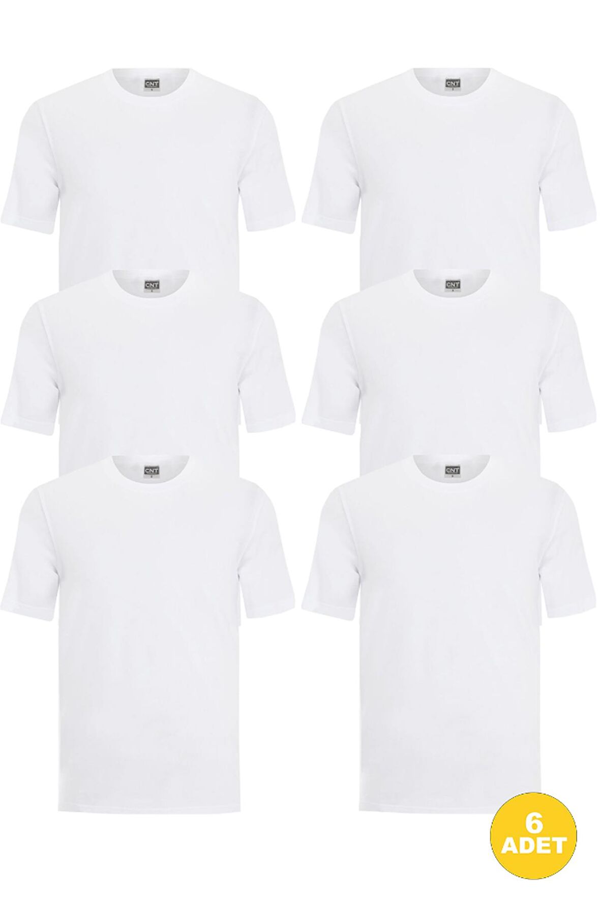 Erkek Sıfır Yaka Yarım Kol Fanila 6'lı Paket