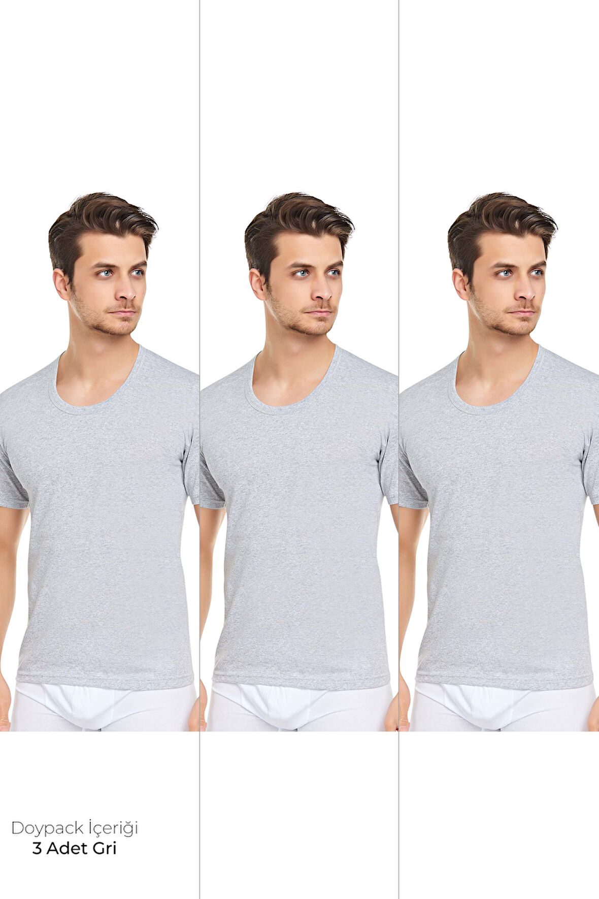 Erkek 3'lü Bisiklet Yaka Fanila Özel Ambalajlı Paketinde