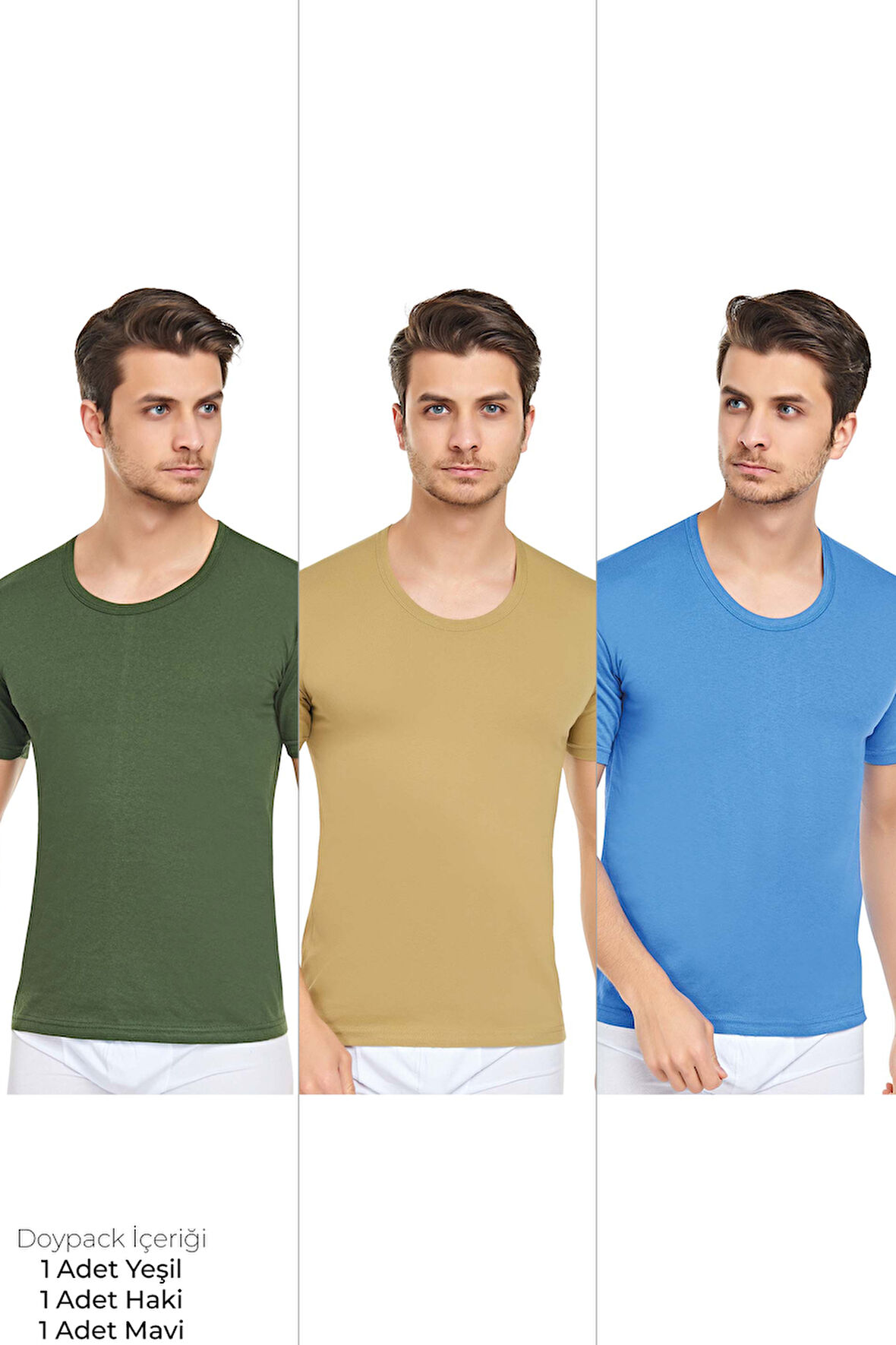 Erkek 3'lü Bisiklet Yaka Fanila Özel Ambalajlı Paketinde