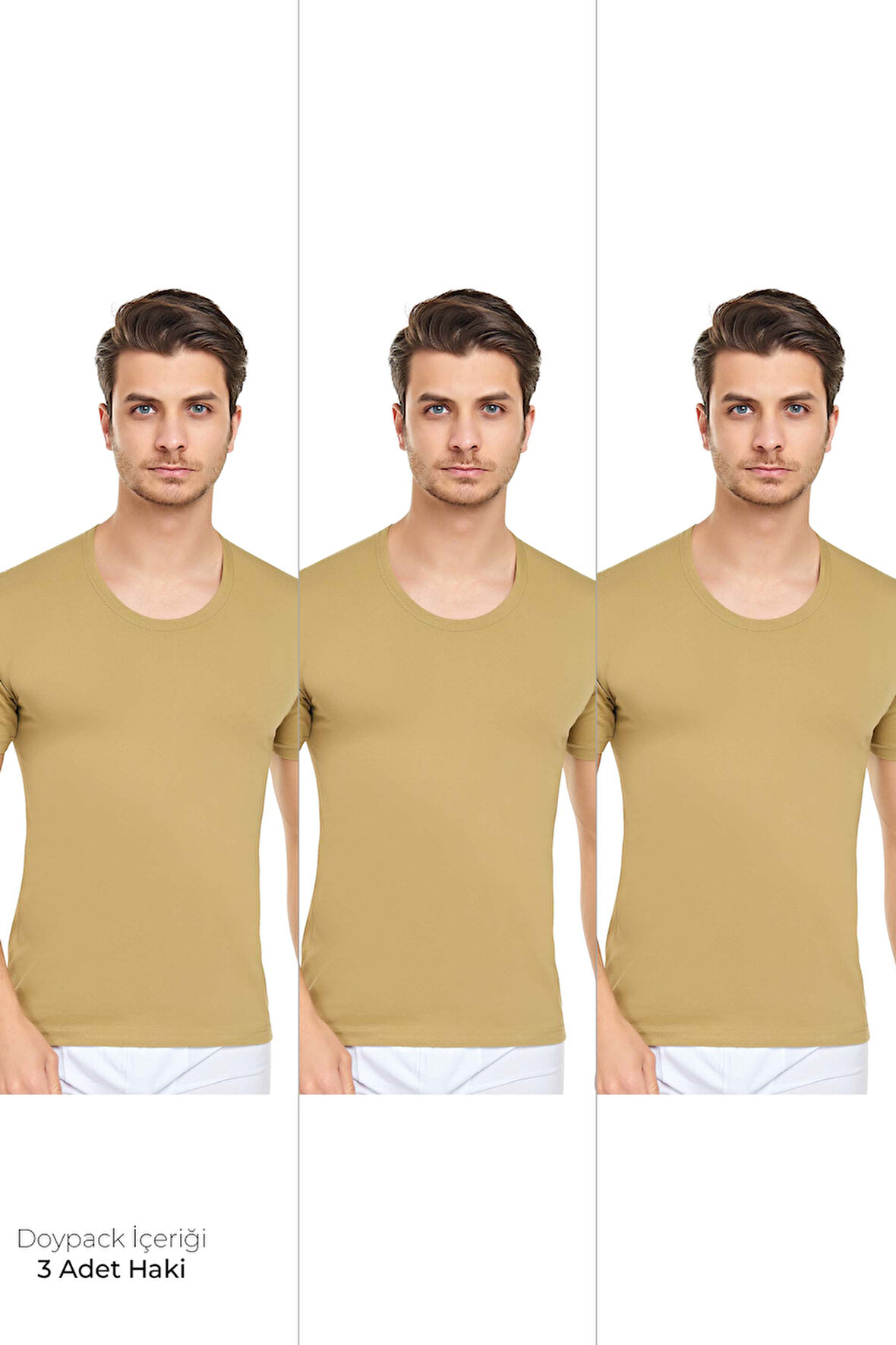 Erkek 3'lü Bisiklet Yaka Fanila Özel Ambalajlı Paketinde