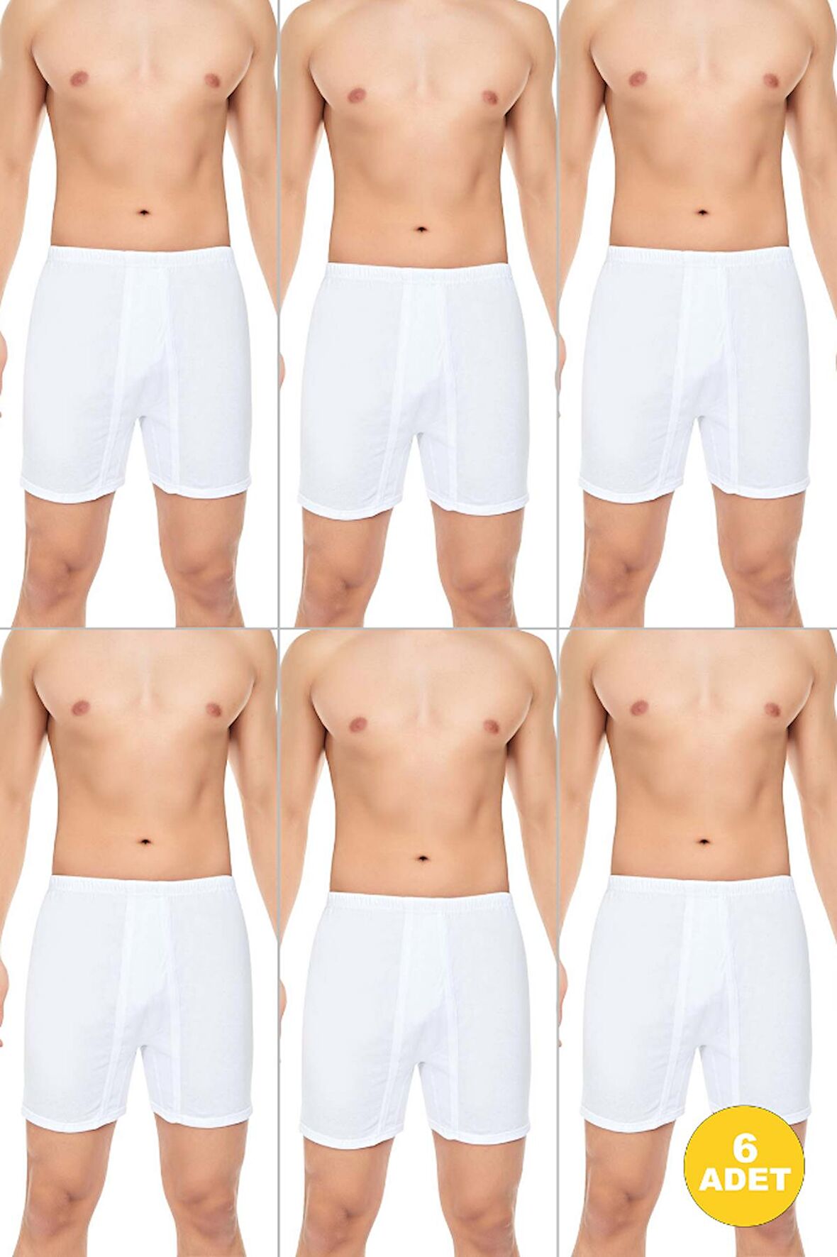 Erkek Penye Pamuklu Paçalı Uzun Külot 6'lı Paket