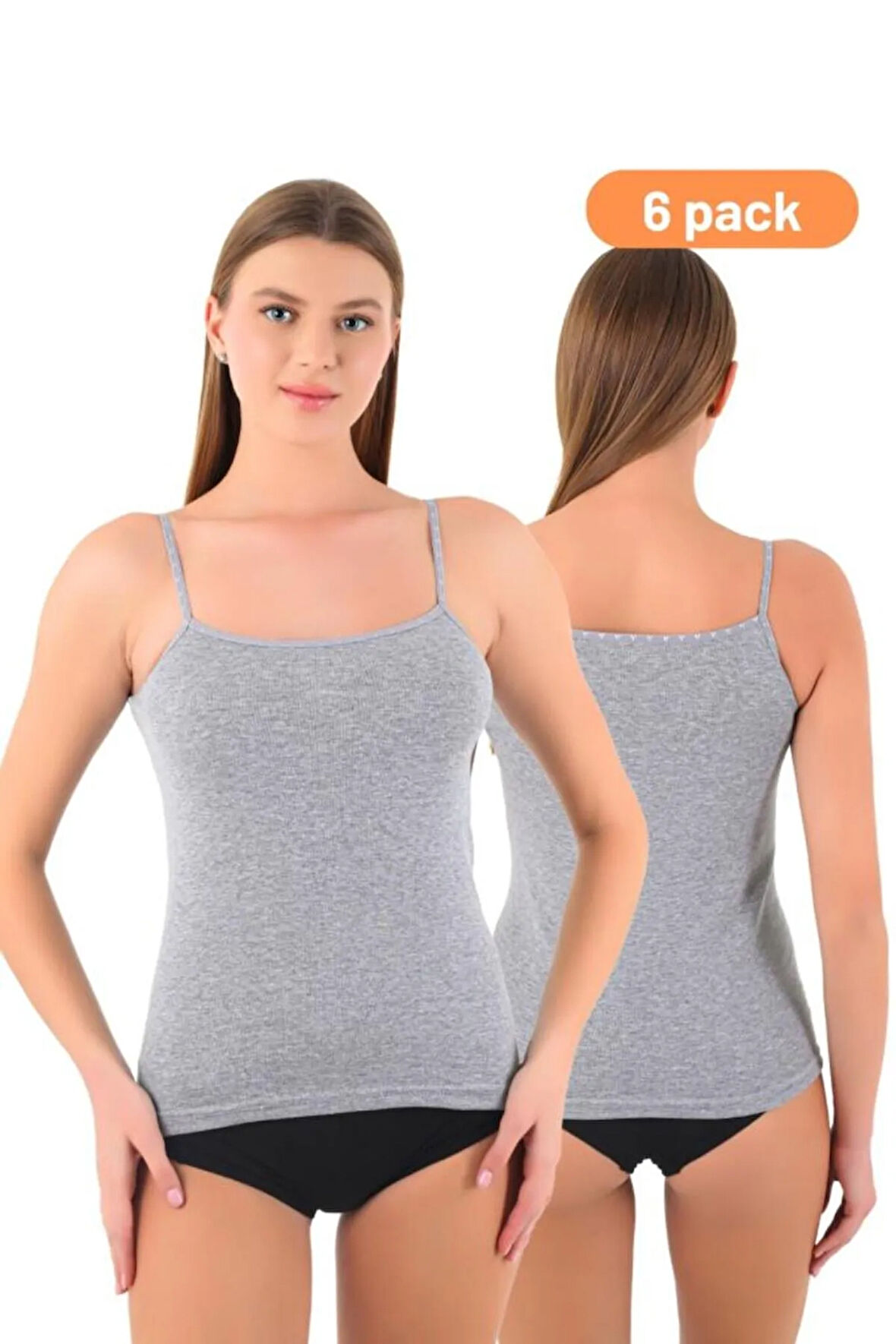 Kadın 6'lı Ribana Kumaş İp Askılı Atlet Özel Kutusunda