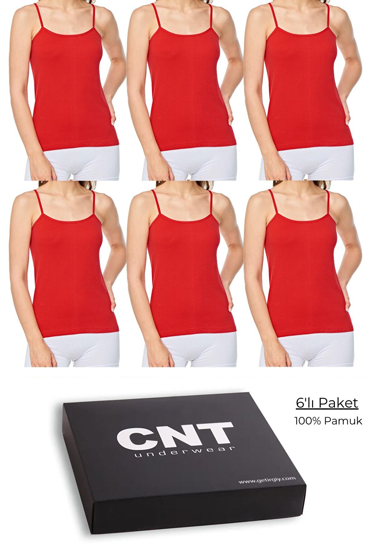 Kadın 6'lı Ribana Kumaş İp Askılı Atlet Özel Kutusunda