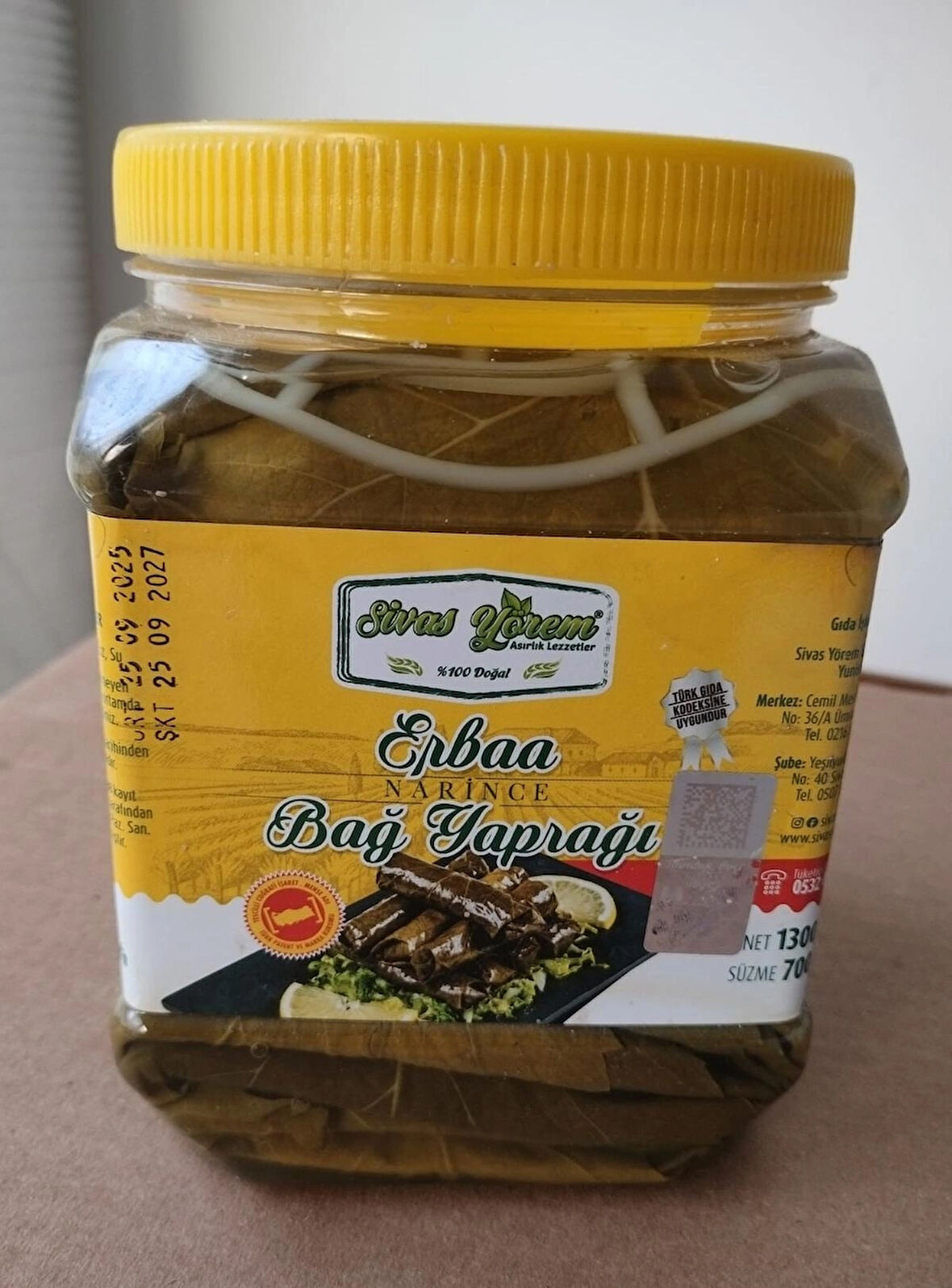 erbaa bağ yaprağı 1300 g