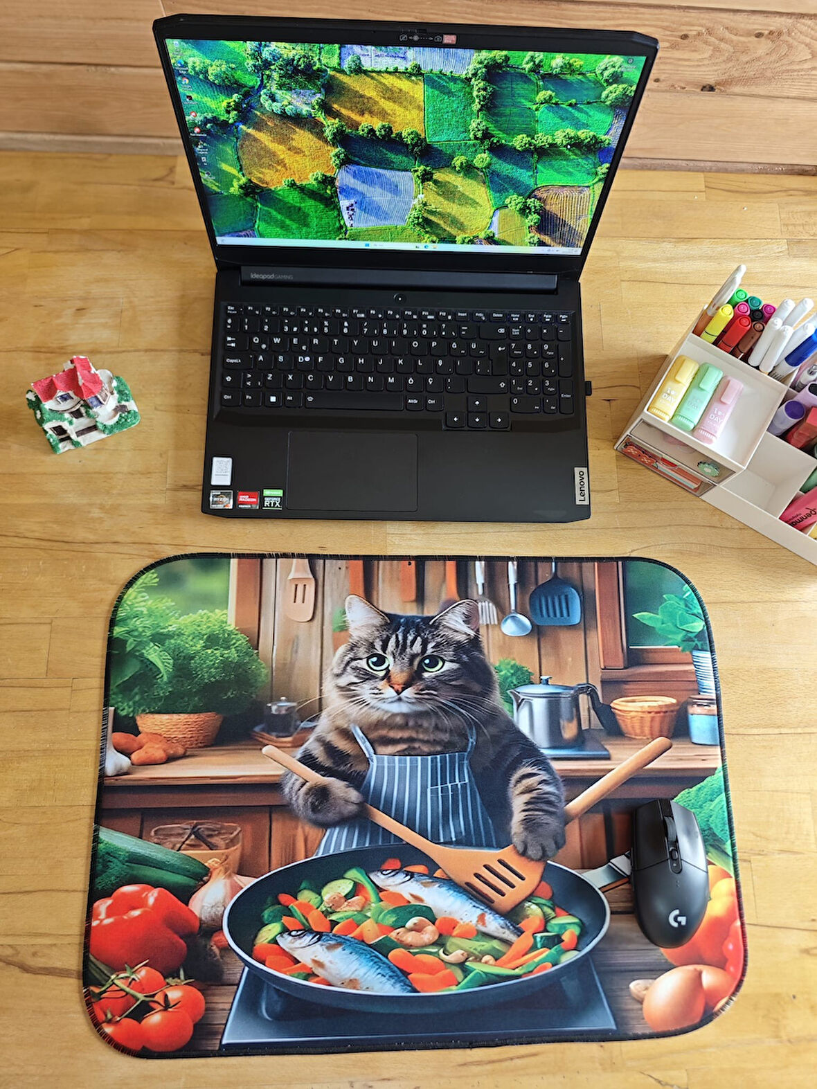 SGE TEKNOLOJİ 55X45 CM KEDİ ŞEF KAYDIRMAZ TABAN SPEED YÜZEY OYUNCU MOUSE PAD GAMİNG PAD