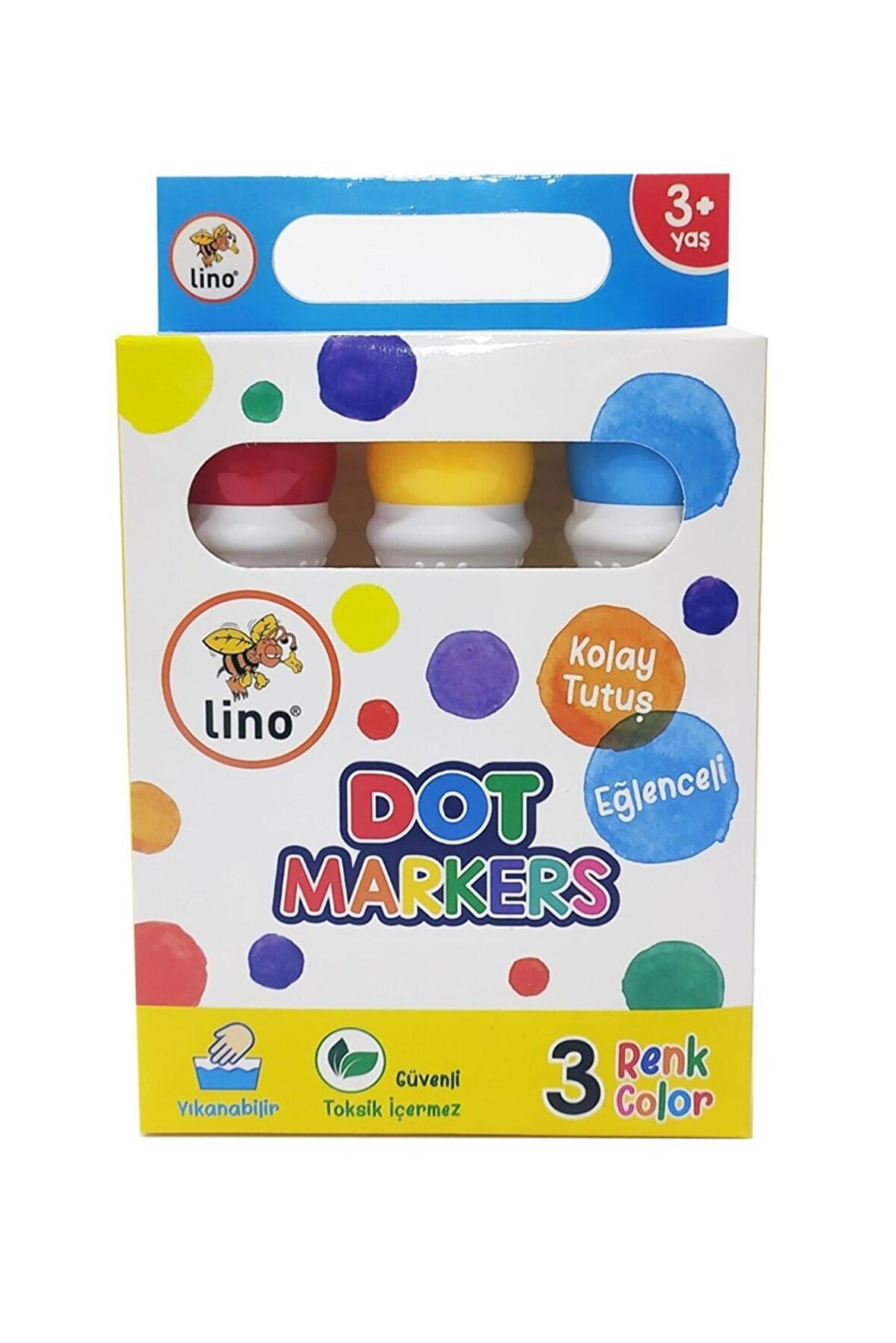 LİNO DOT MARKERS 3LÜ YIKANABİLİR LN-603