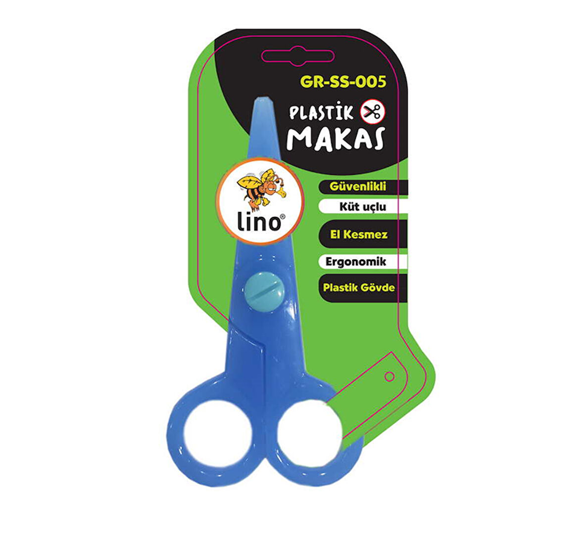 Lino Plastik Çocuk Makası - Kırmızı Mavi