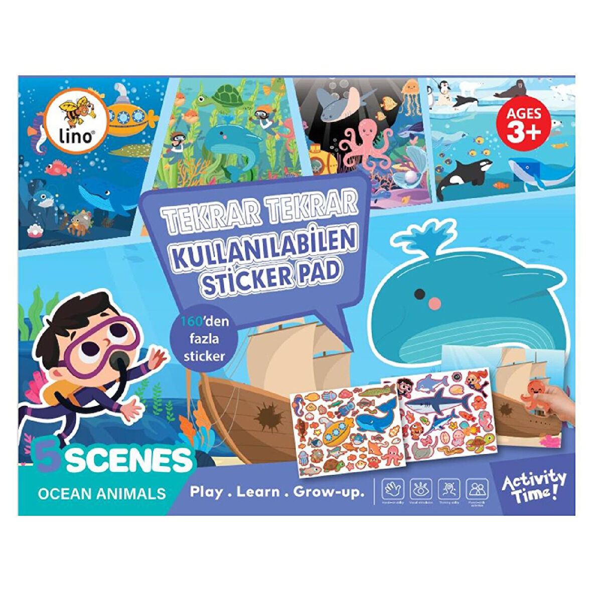 Lino Tekrar Kullanılabilen Sticker Pad Okyanus Canlıları (LS-601)