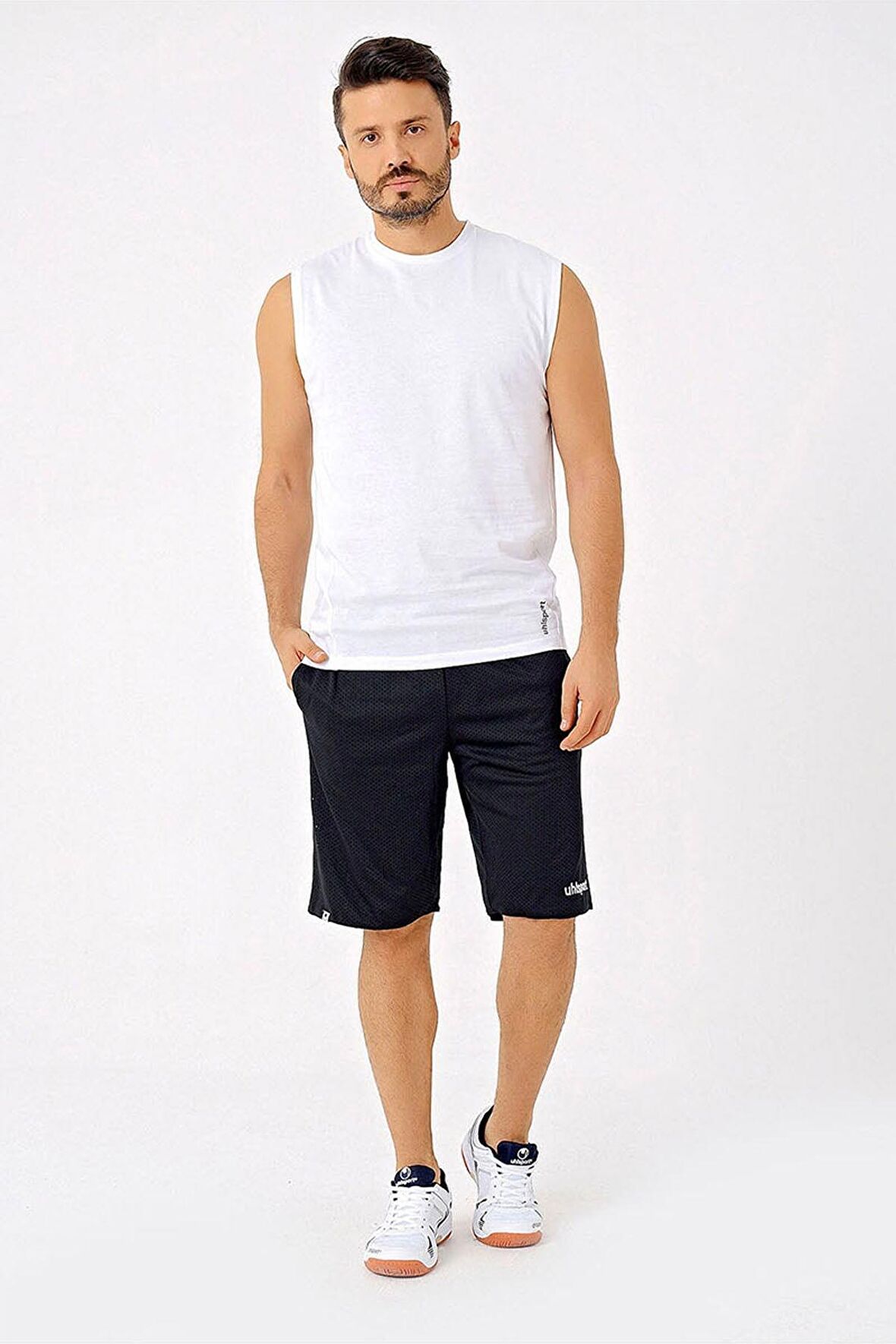 Uhlsport Erkek Beyaz Marvin Kolsuz T-shirt - 3211101-Beyaz