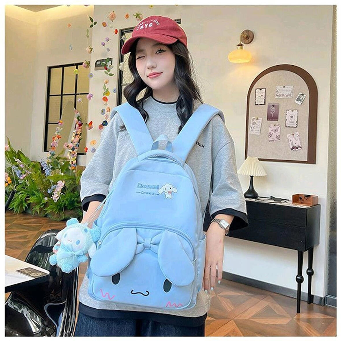 Sanrio Kuromi Cinnamoroll My Melody Hello Kitty Peluş Ayıcıklı Okul Çantası