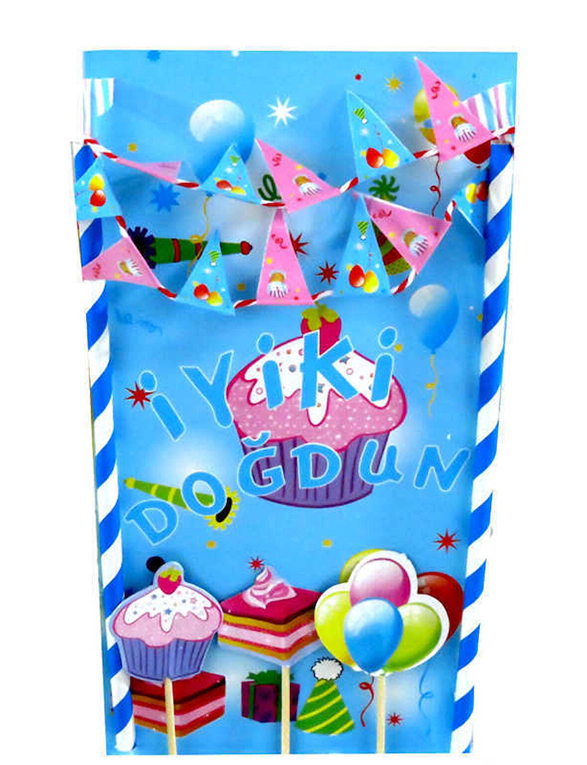 PASTA ÜSTÜ SÜSÜ İYİKİ DOĞDUN MAVİ 1 PAKET