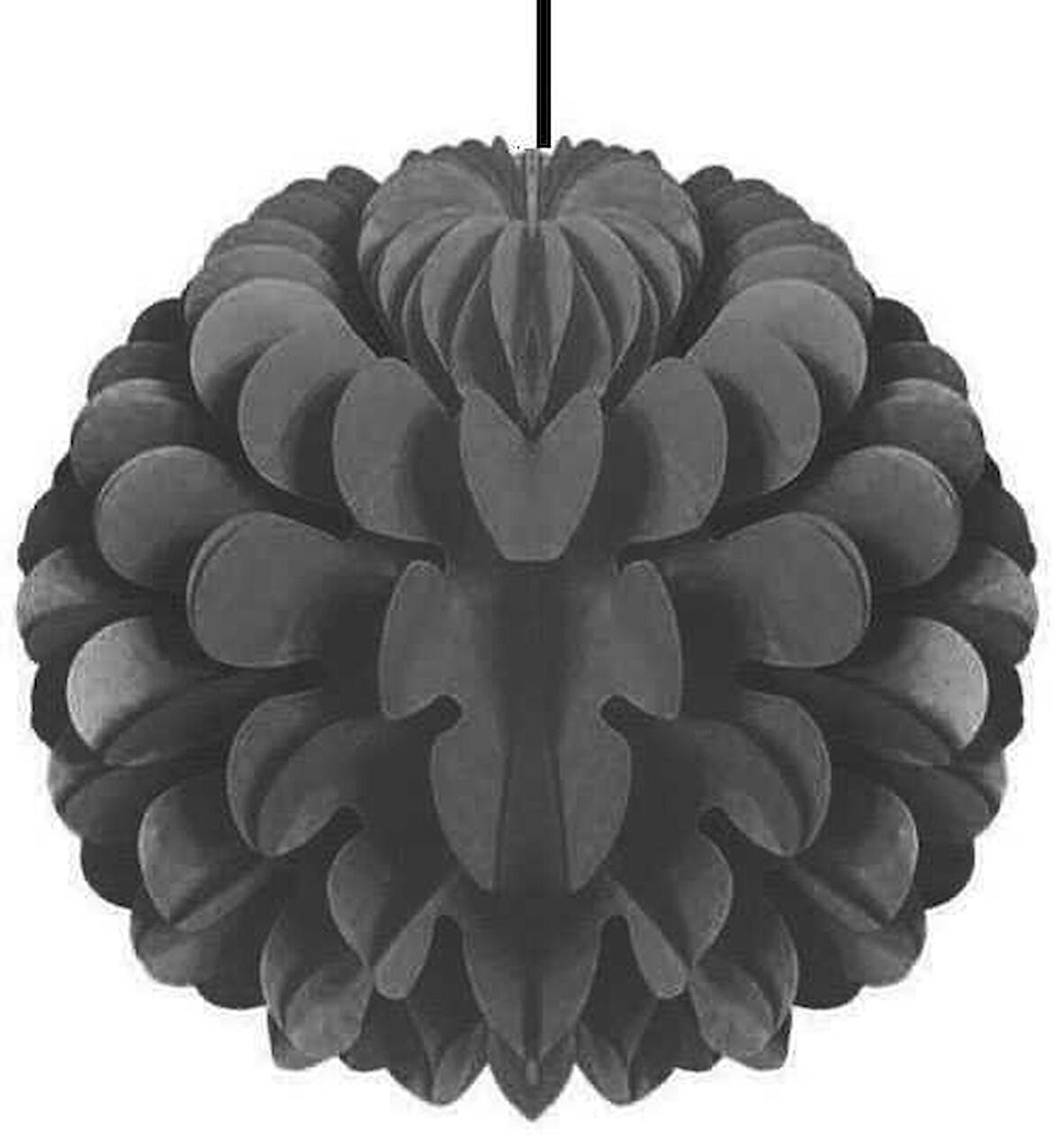 Süs Ponpon Petekli 3Lü Siyah ( 20-25-30 Cm )