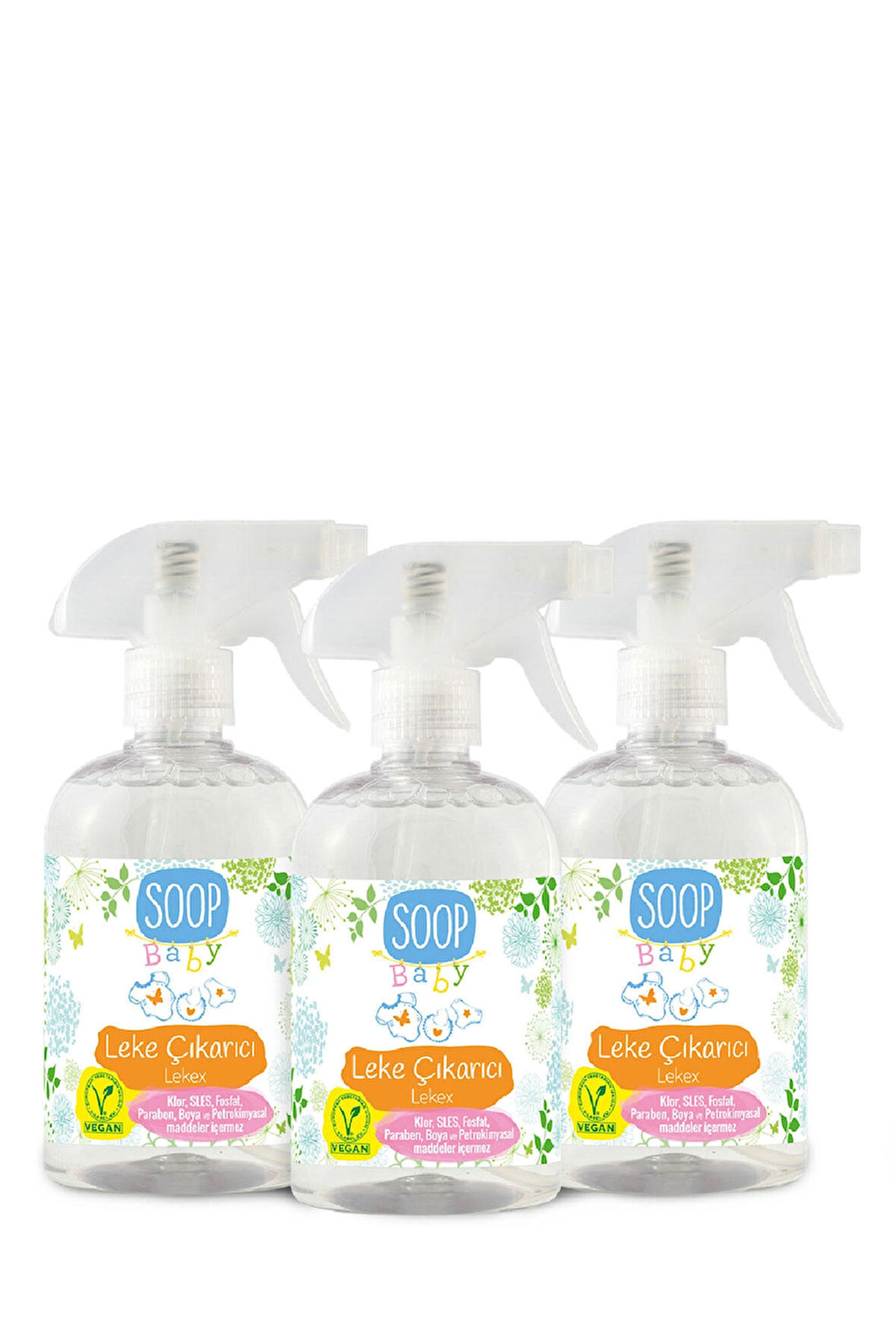 SOOP Bebek Leke Çıkarıcı 3 x 500 ml | Doğal Ve Vegan Formül | Greyfurt Ve Bergamot Kokulu Lekex