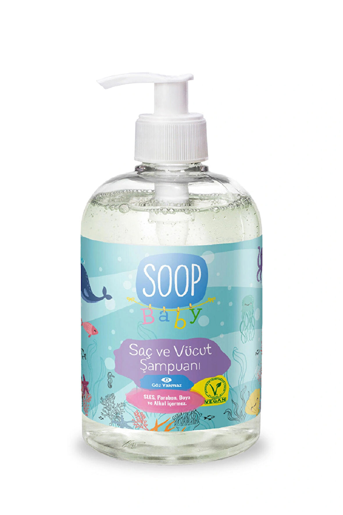 SOOP Baby Bebek Saç Ve Vücut Şampuanı 500 ml | Vegan Ve Hipoalerjenik Pudra Kokulu | Göz Yakmaz