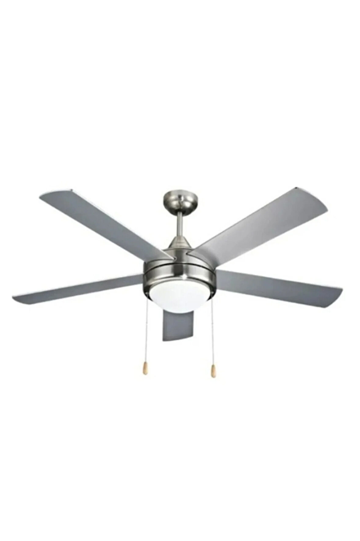 Beş Kanat Dekoratif Lambalı Tavan Vantilatörü 60W Krom