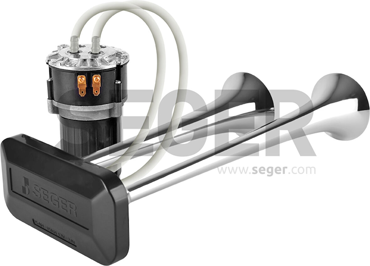 Unıversal Korna Komprosorlu 2 Borulu Krom 12v - Seger 85kh12.000.02k
