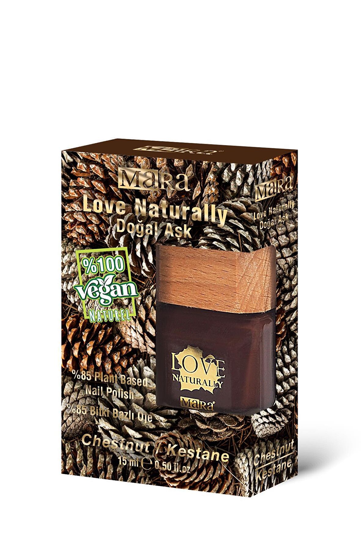 Mara Love Naturally Doğal Vegan Oje 15ml Kestane