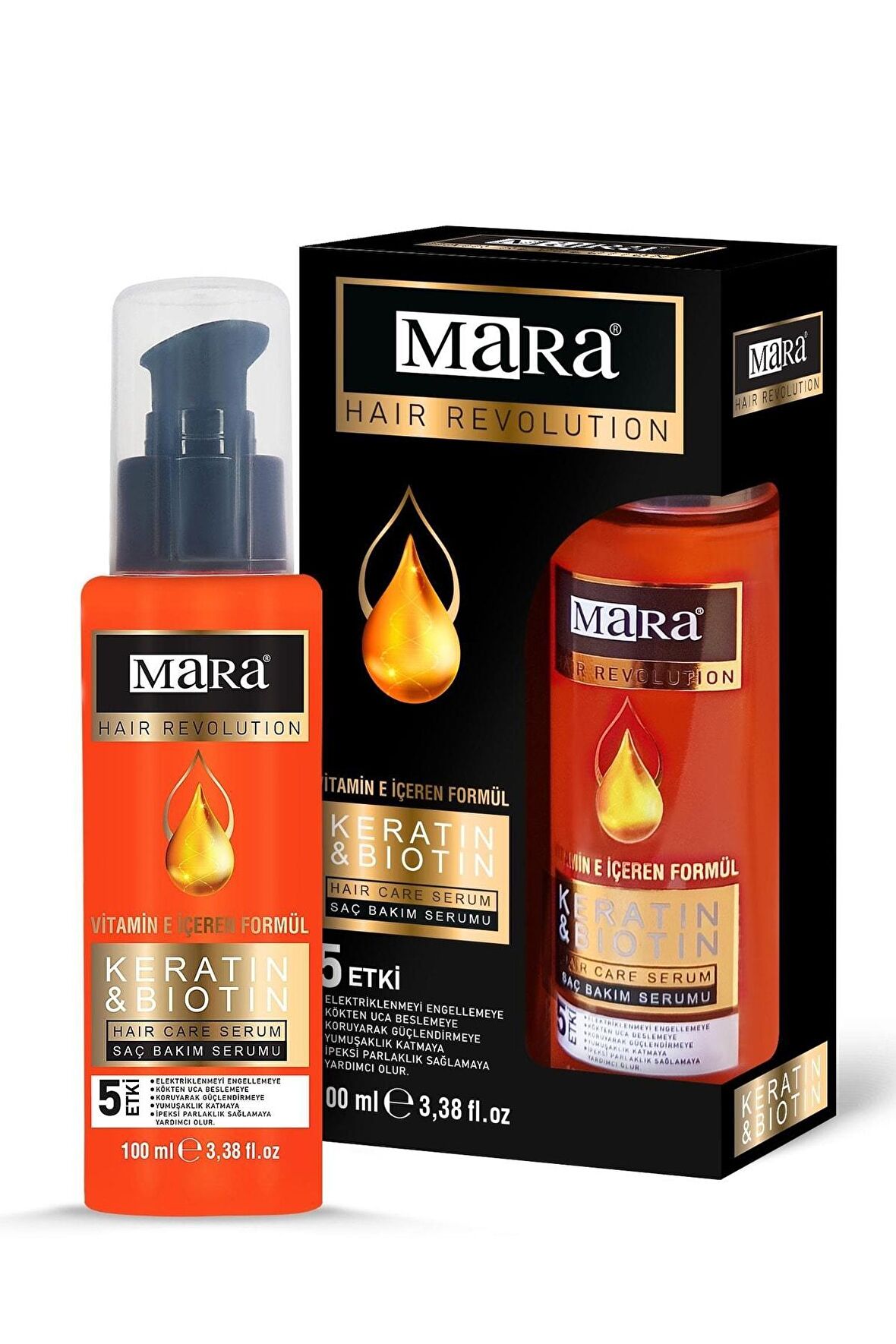 Mara Keratin biotin Yıpranmış Saçlar Için Bakım Yağı 100ml