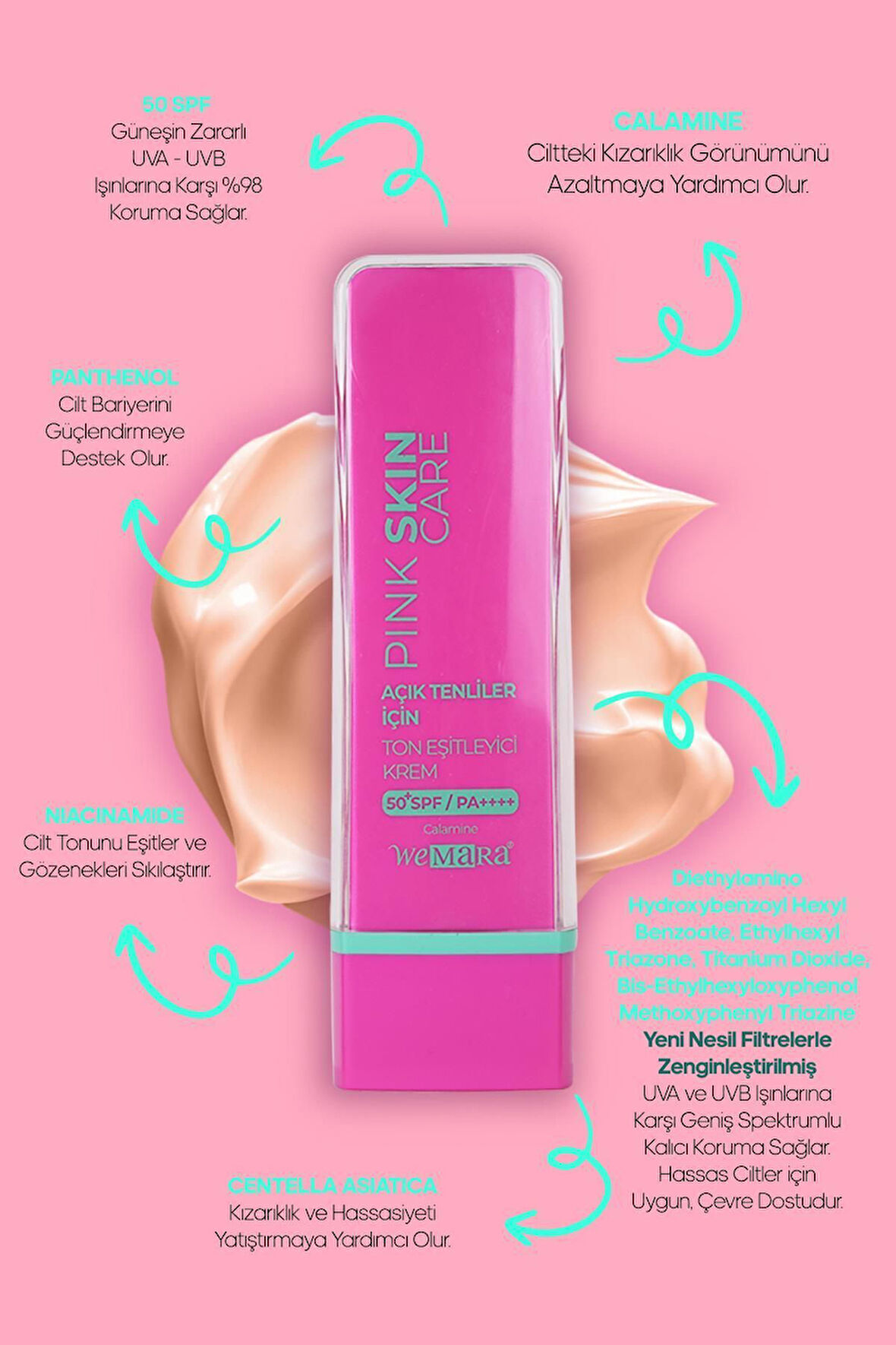  WEMARA TON ESITLEYICI YUZ BAKIM KREMI 50 SPF 50 ML	