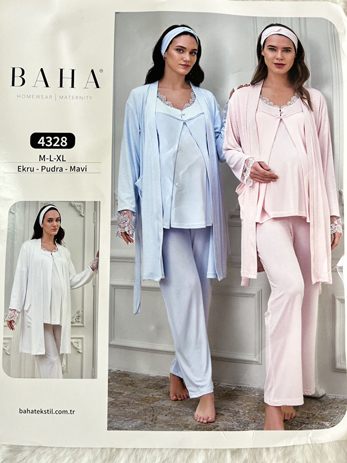 Hamile Lohusa  3 lÜ Pijama Takımı -MAVİ