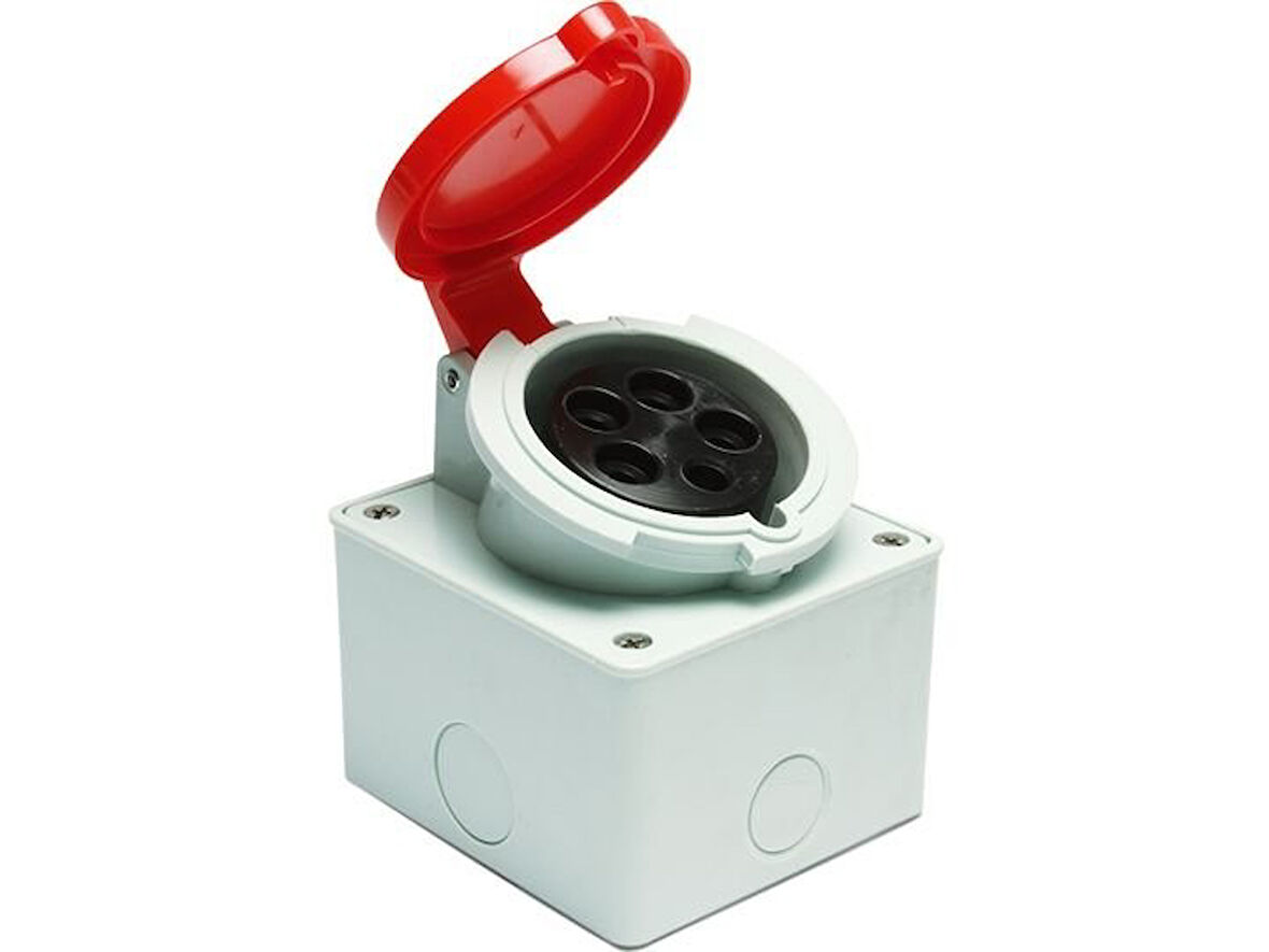 TEM Trifaze Duvar Priz Dik Kasalı 5*32A