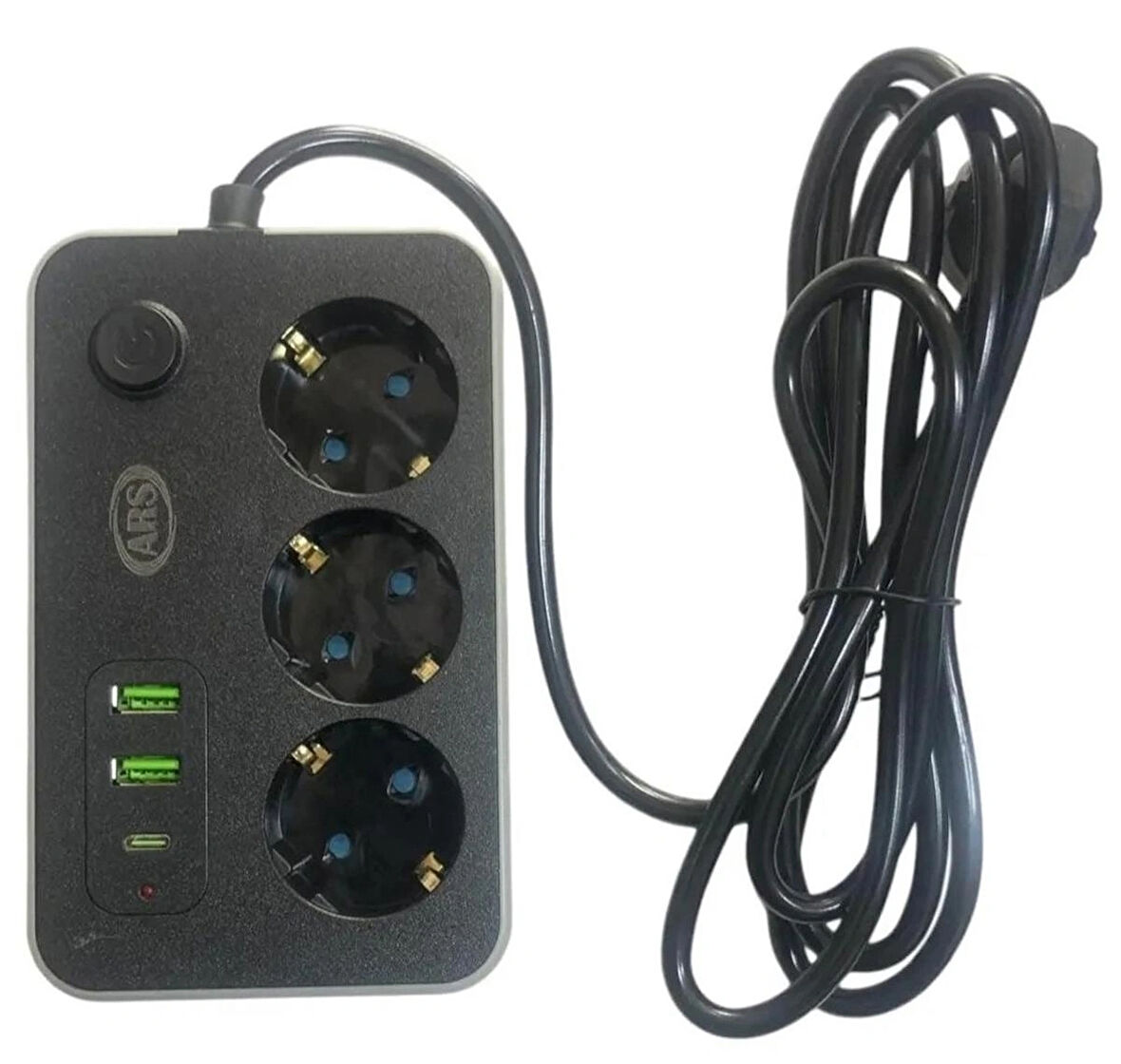 Akım Korumalı Priz 3 Priz 2mt Usb - TYPE-C
