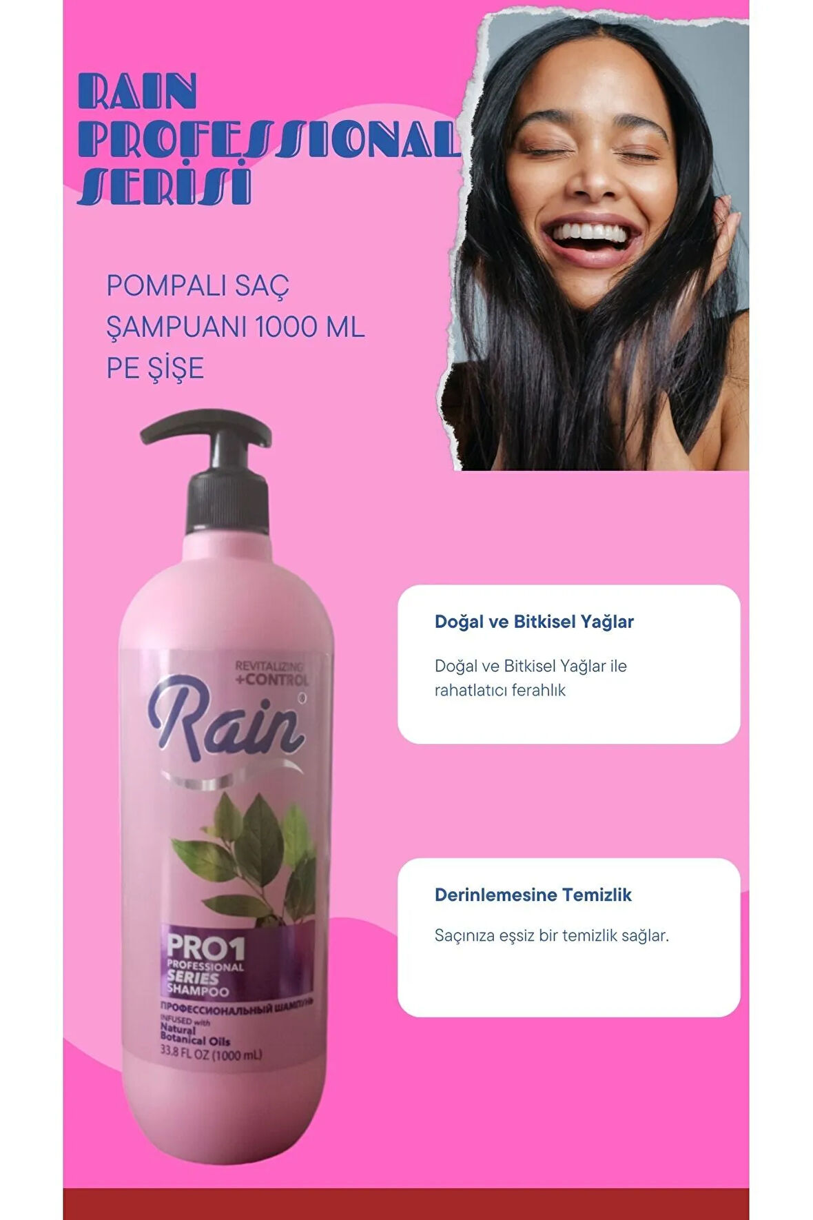 PROFESSIONAL SERİSİ POMPALI SAÇ ŞAMPUANI 1000 ML PE ŞİŞE