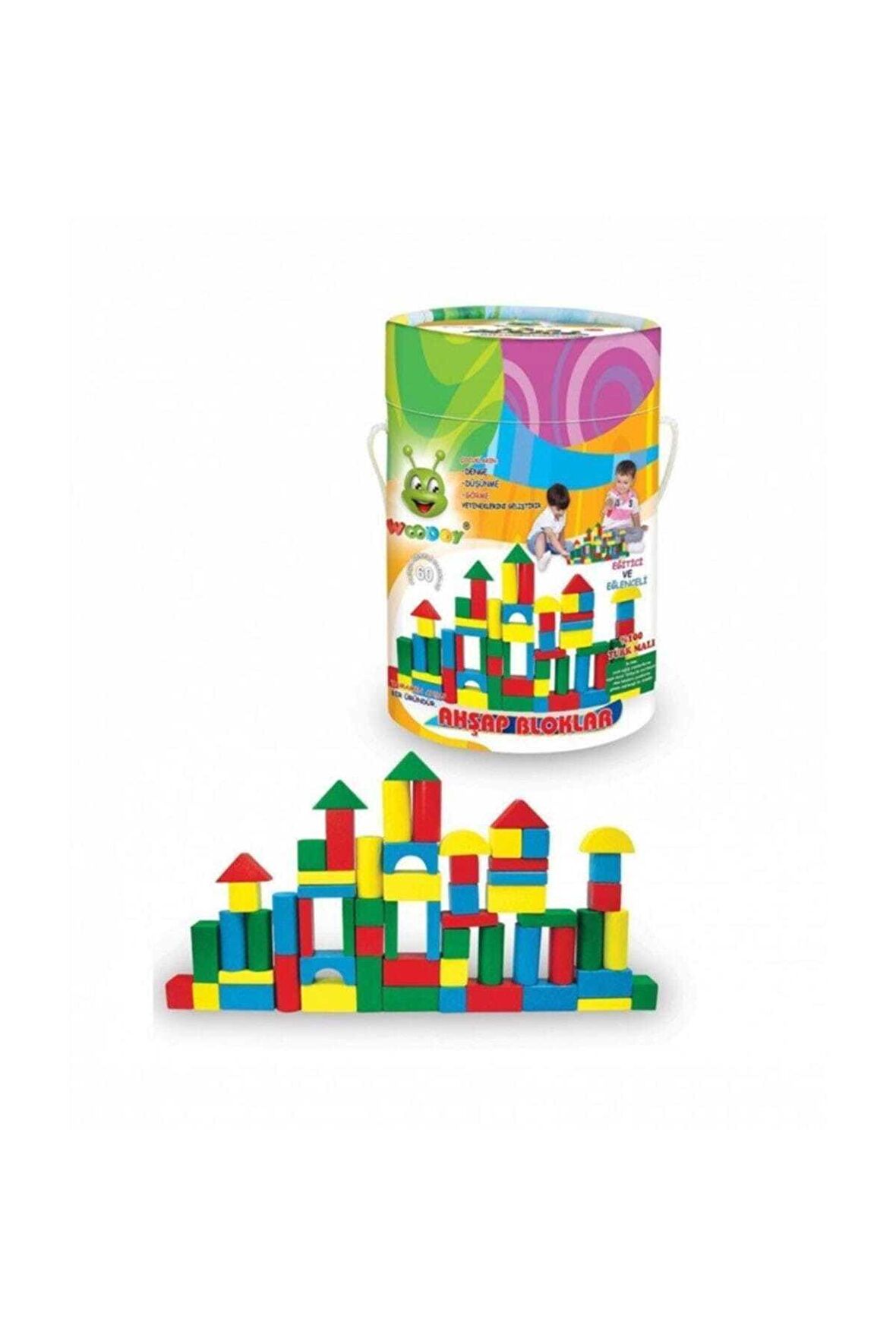 Woodoy 60 Parça Renkli Ahşap Bloklar