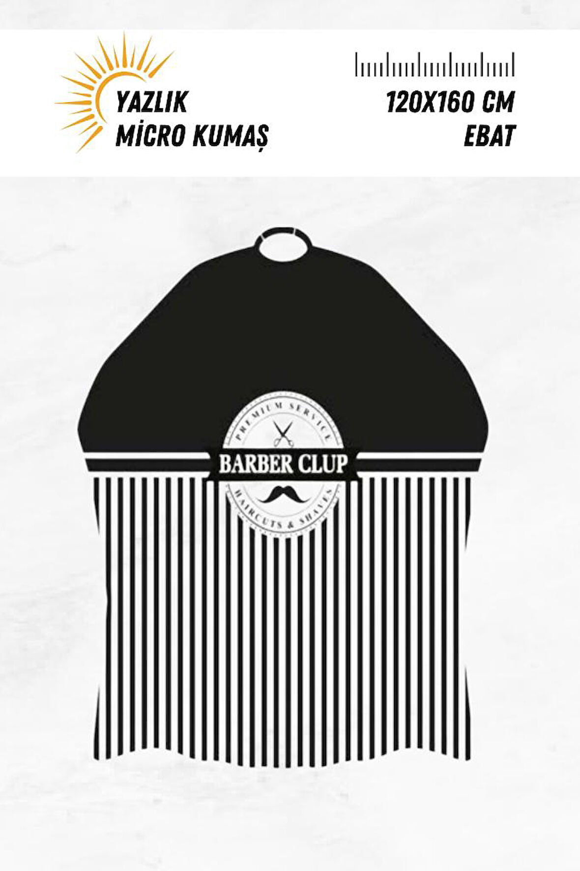 Lüx Penuar Berber Önlüğü Dijital Baskı Yazlık Mikro Kumaş 120x160 cm Model: 628