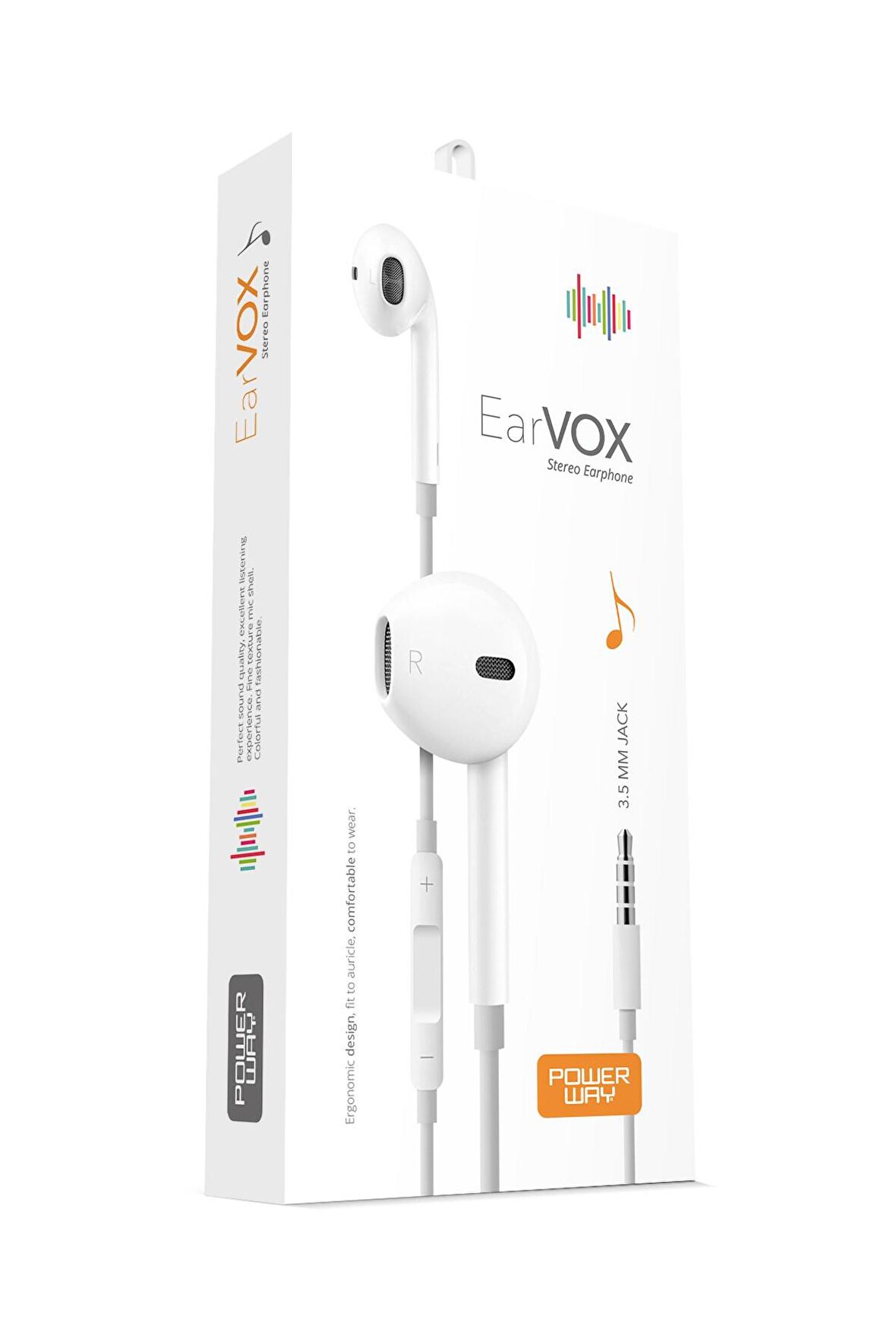 İPhone 3.5 mm Jack Girişli Mikrofonlu Kablolu Kulaklık Tüm Cihazlara Uyumlu Stereo EarVox