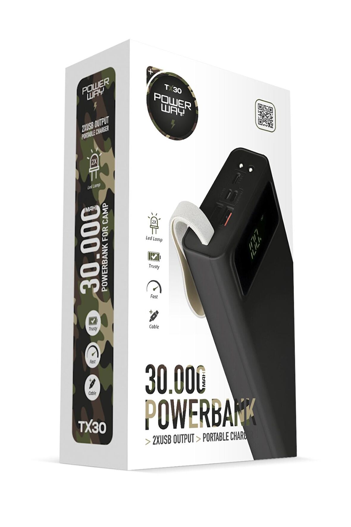 Powerway TX30 30000 mAh Hızlı Şarj Powerbank