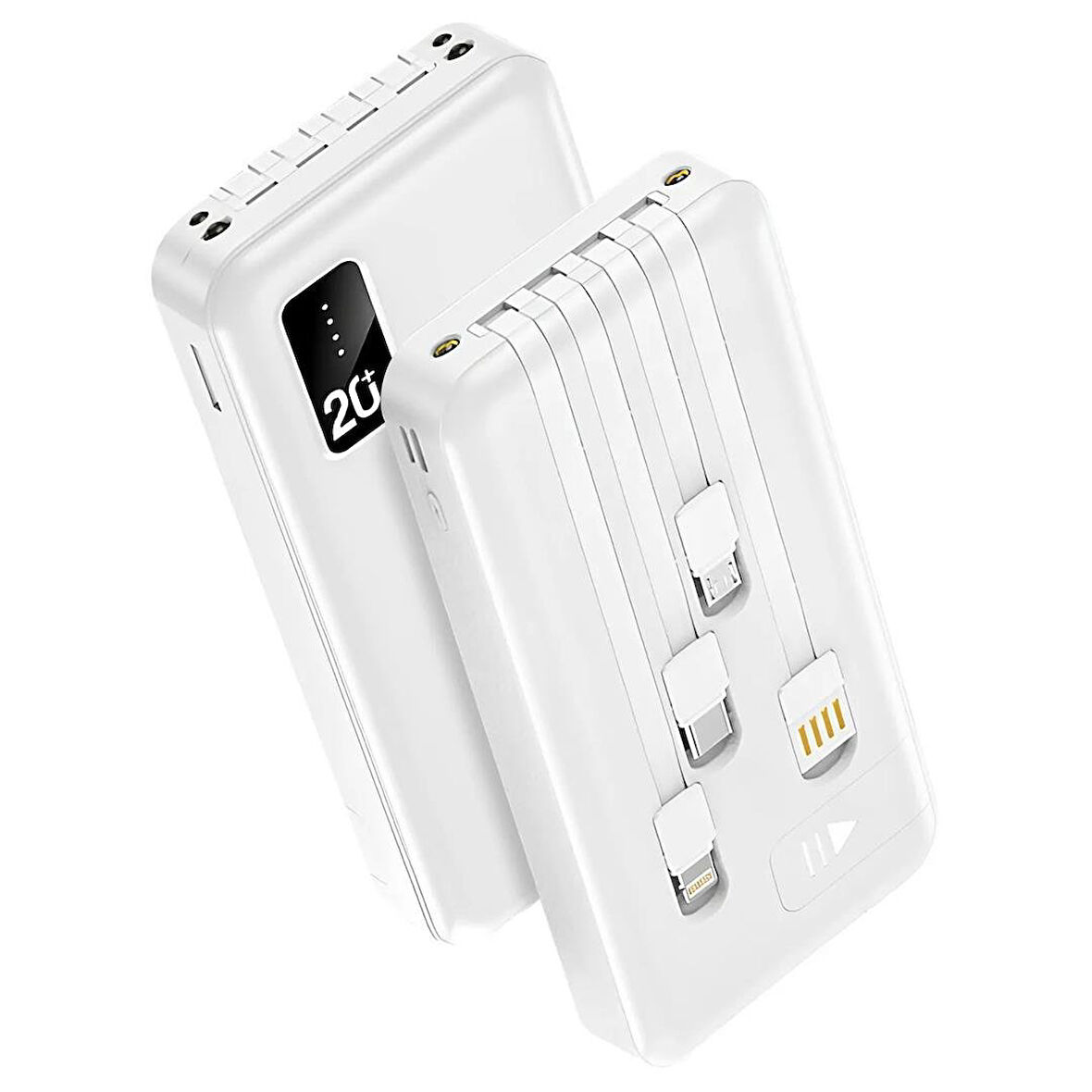 Powerway TX209 20.000Mah Kablolu Dijital Göstergeli Fenerli Powerbank Dahili Telefon Stand (MİCRO - TYPE C - LİGHTNİNG)