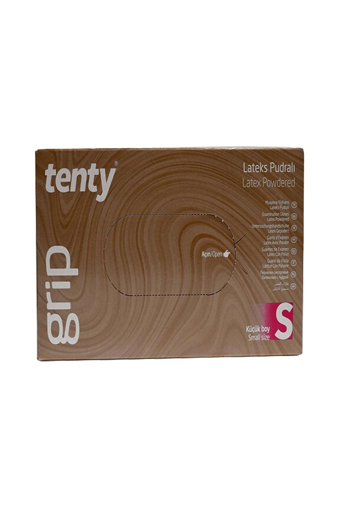 Tenty Grip Pudralı Lateks Muayene Eldiveni S Beden Beyaz 100'lü