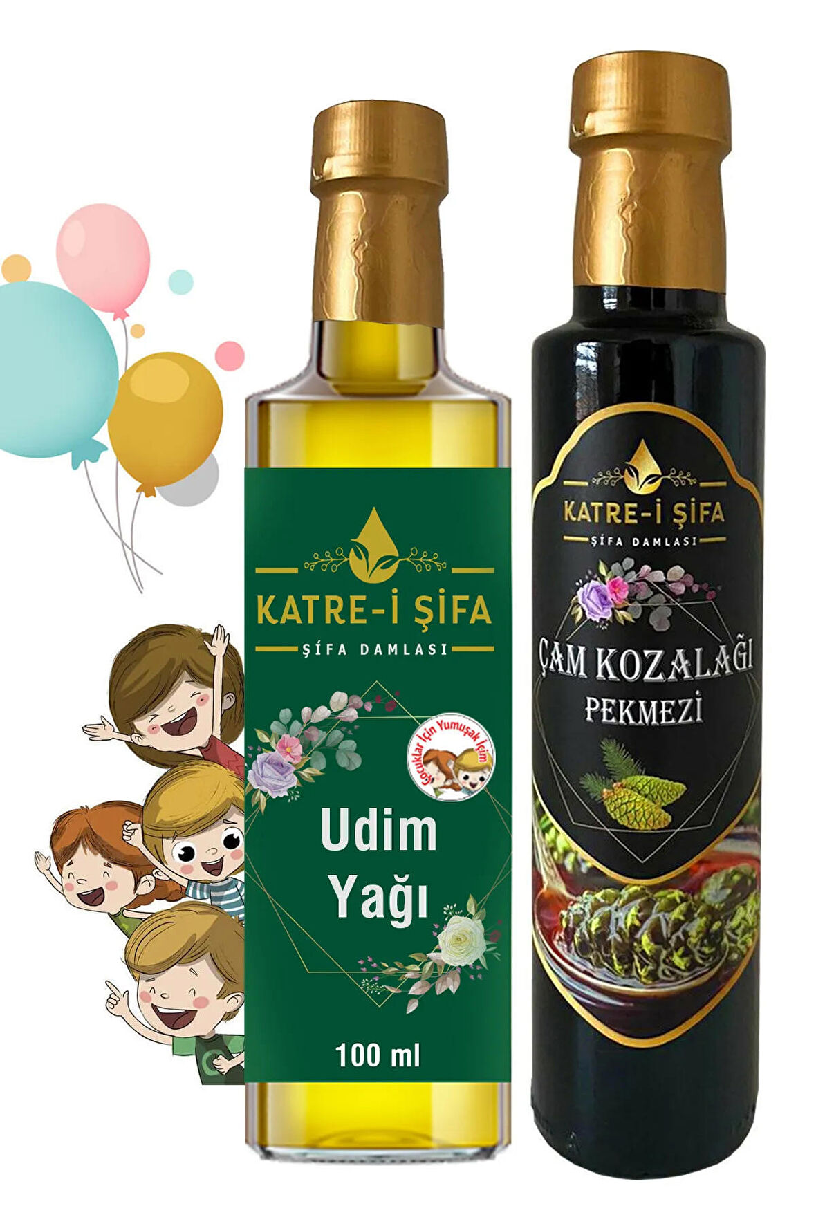 Katre-i Şifa Çocuklar için UDİM Yağı 100 ml + Çam Kozalağı Pekmezi 340 gr