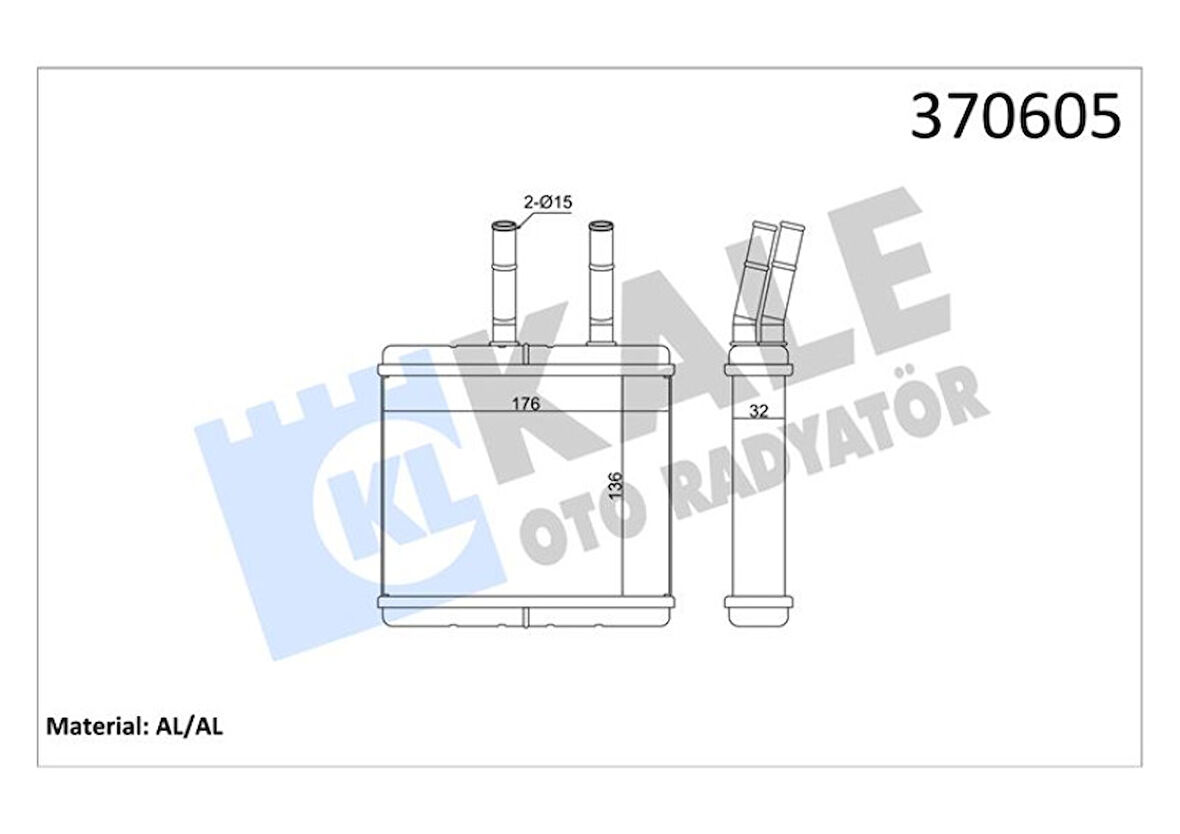Suzukı Kalorıfer Radyatoru Suzukı Swift II 1.3i 1.6i 90<94 ; Baleno 95<02 ; Cultus II 89<96 [brazıng Al/al] - Kale 370605