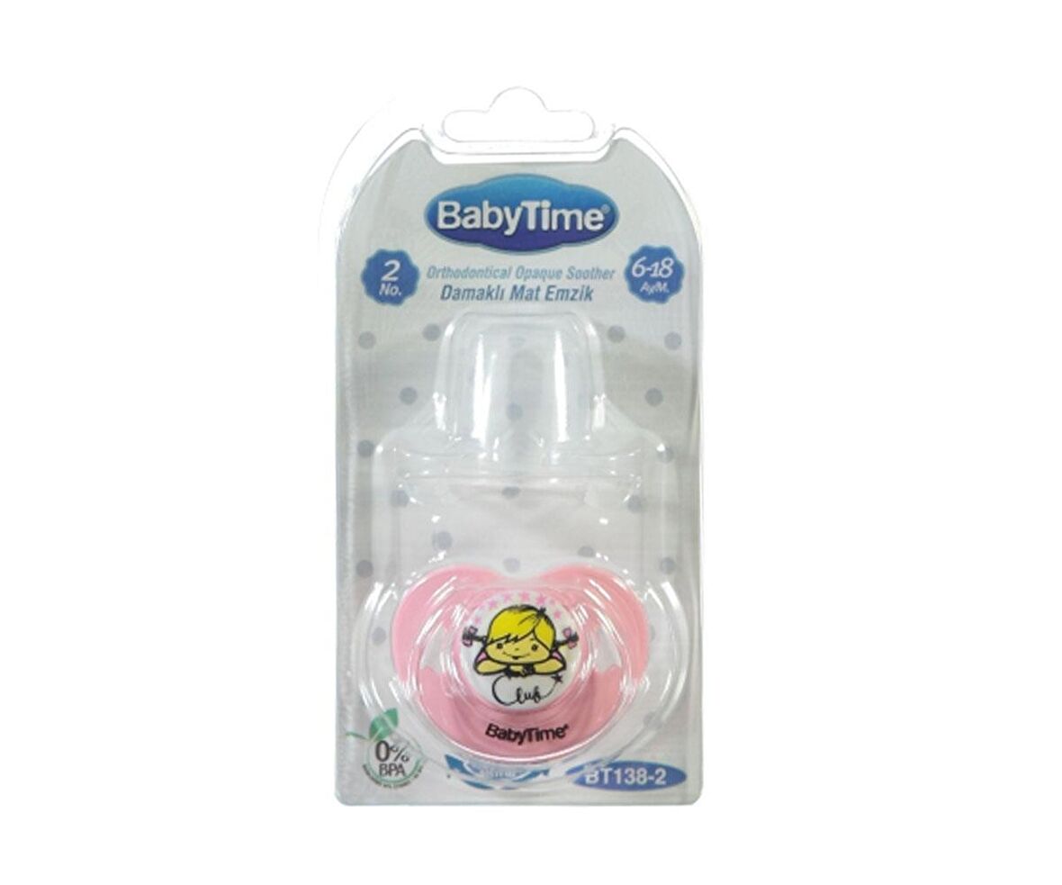 Baby Time Damaklı Mat Emzik 6-18 Ay No:2 Pembe