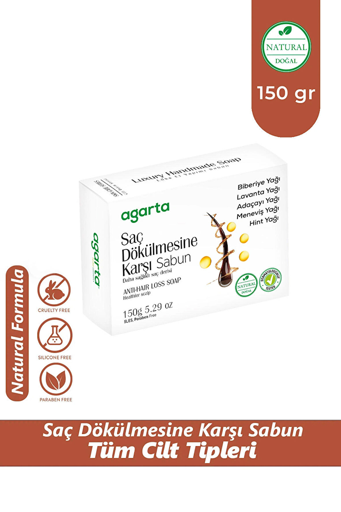 AGARTA DOĞAL SAÇ DÖKÜLMESİ SABUNU 150GR