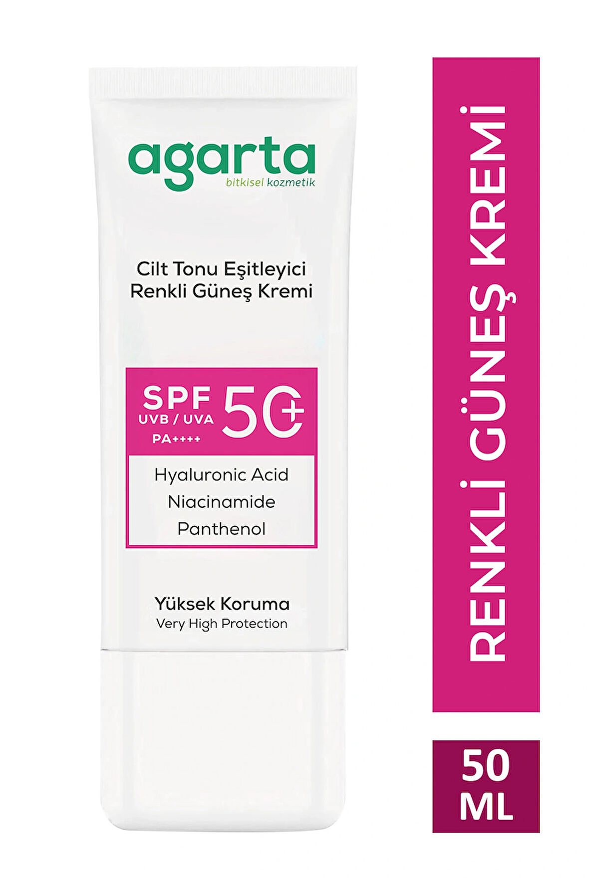 Agarta Cilt Tonu Eşitleyici Renkli Kapatıcı Etkili Spf+50 Güneş Kremi 50 Ml