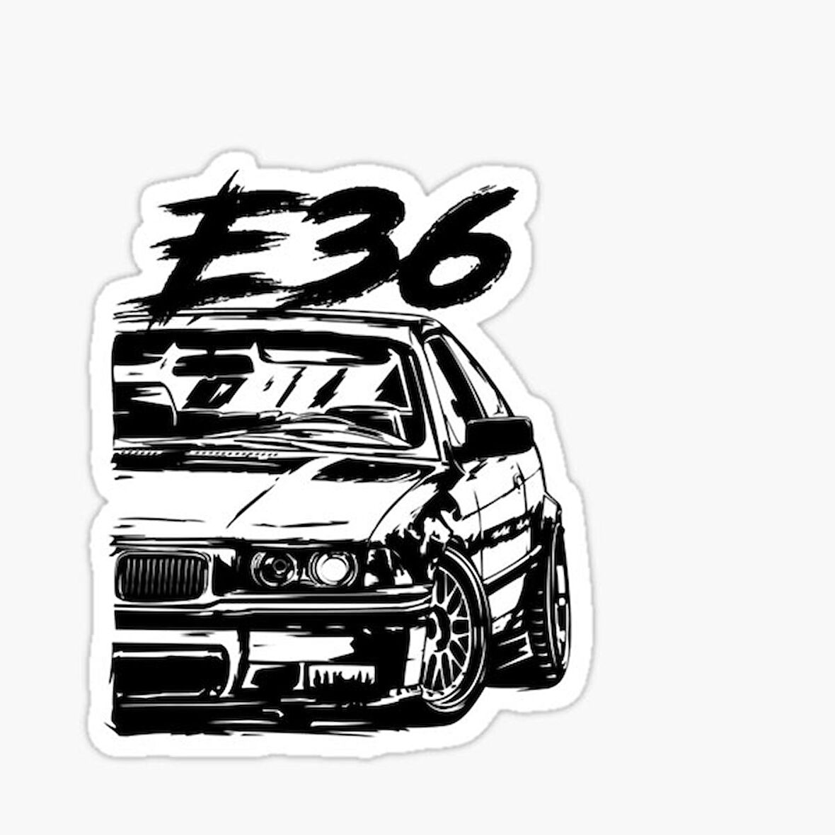 E36 Resmi Sticker Yapıştırma 16CM 2 Adet