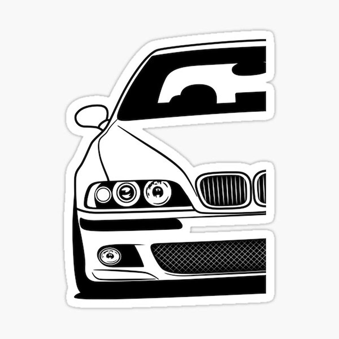 E39 Profil 2 Resmi Cam Sticker Yapıştırma 16CM 2 Adet