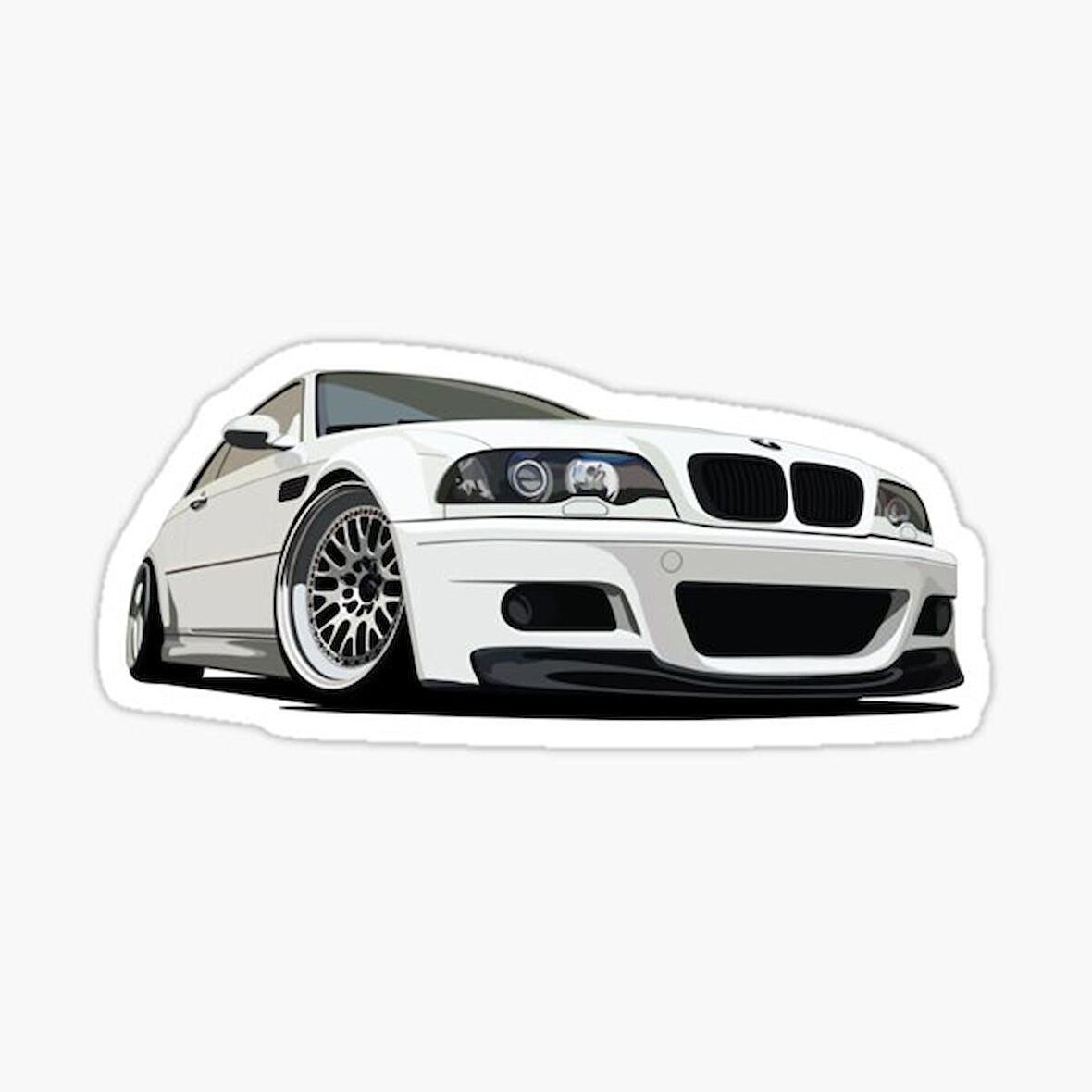 E46 Ön Kısım Resmi Cam Sticker Yapıştırma 16CM 2 Adet