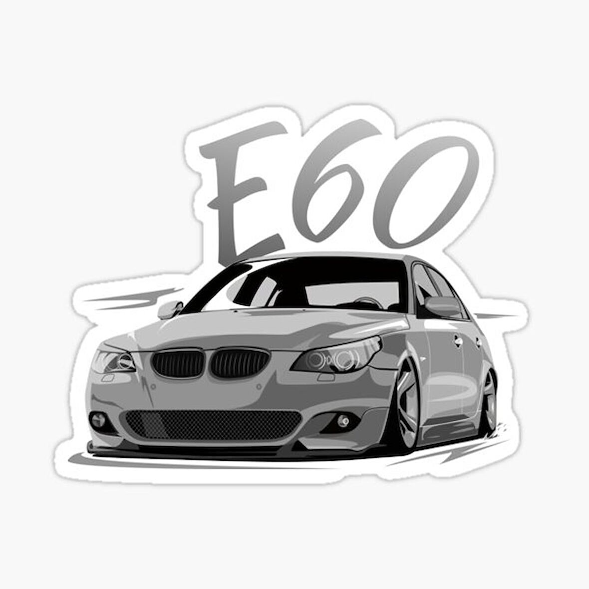 E60 Resmi Sticker Yapıştırma 16CM 2 Adet