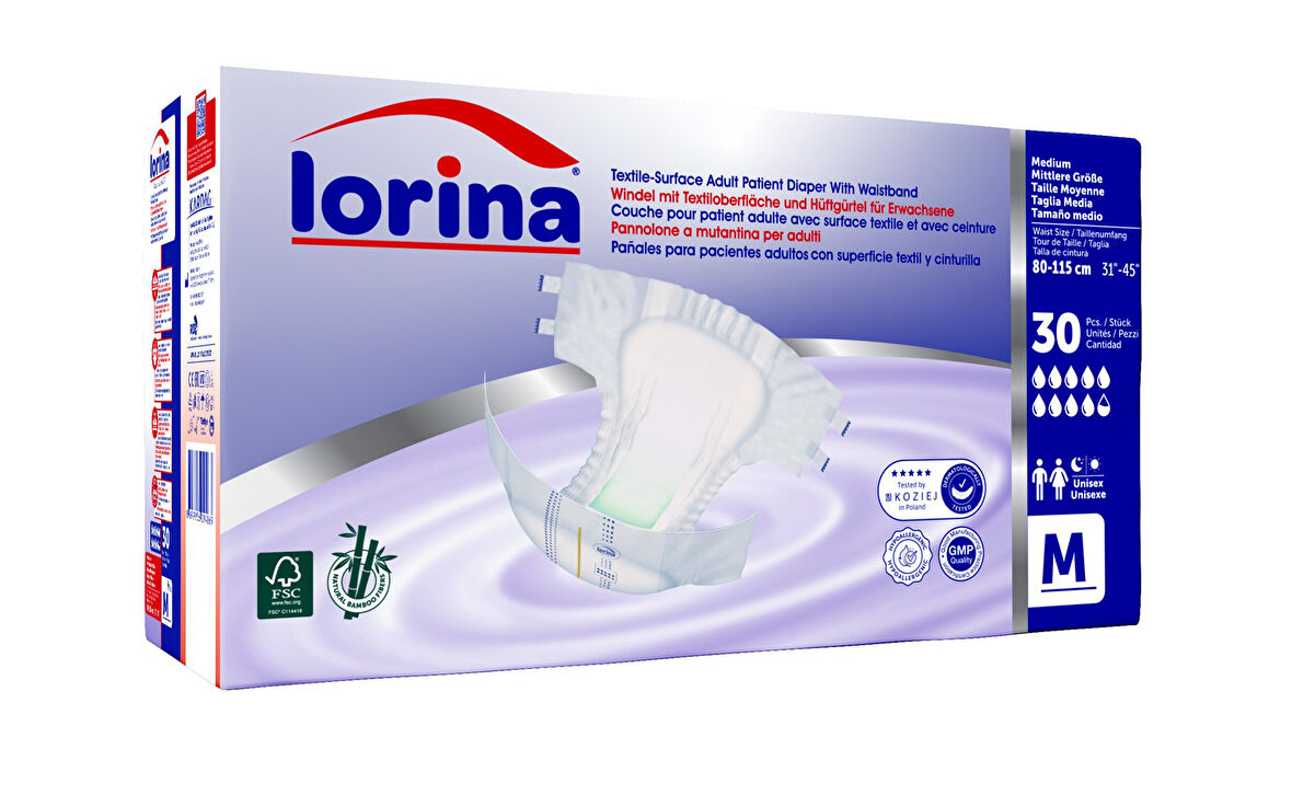 LORİNA BELBANTLI ORTA BOY MEDIUM HASTA BEZİ 120 ADET