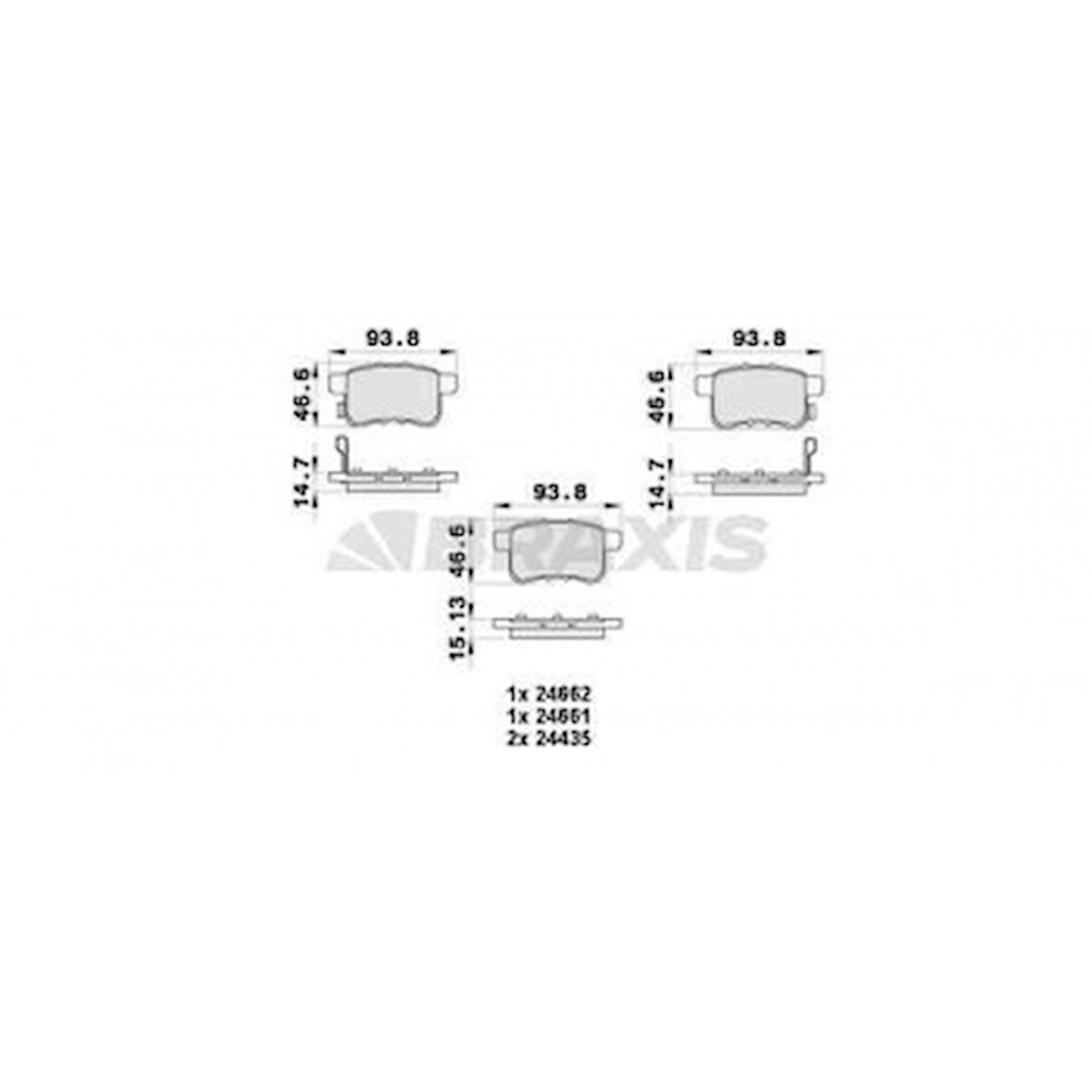 Honda Arka Fren Disk Balatası Honda Accord 09>12 - Braxıs Ab0437
